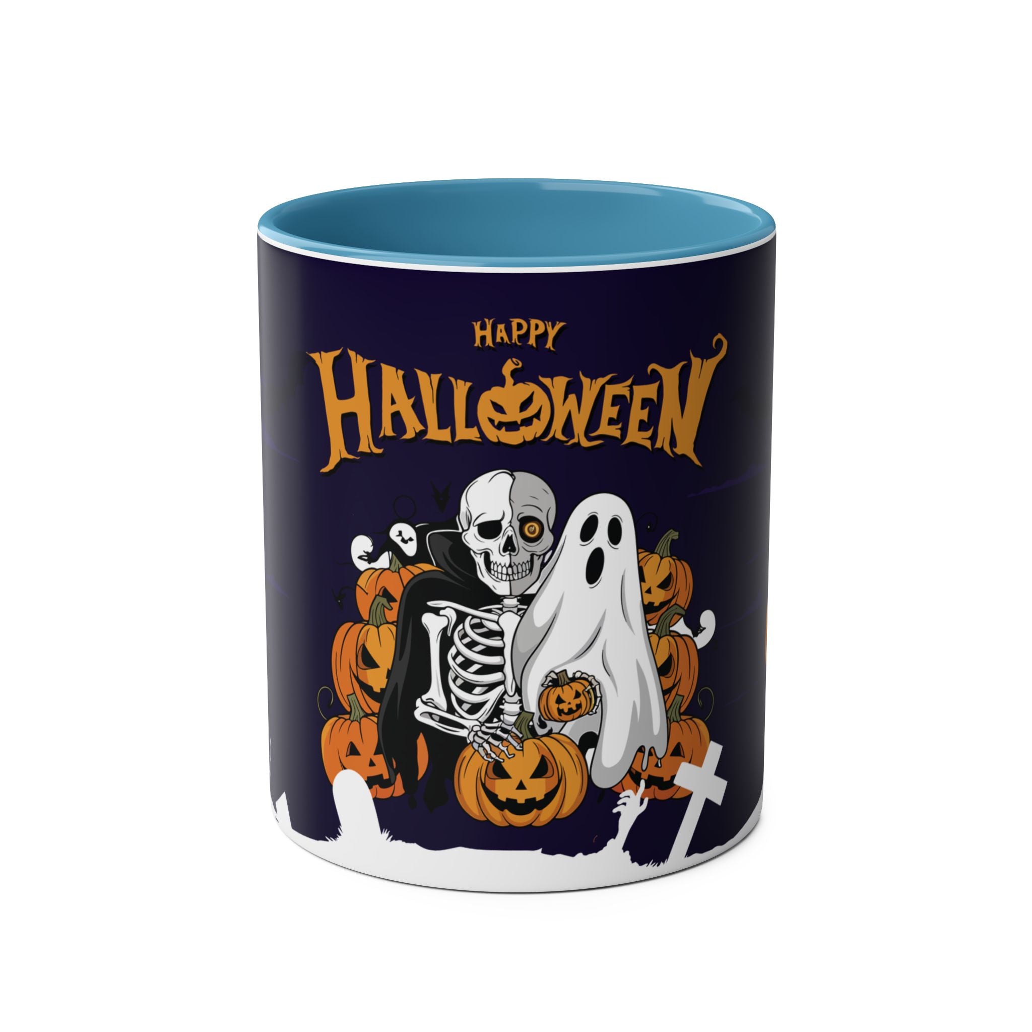 Halloween is Better with Skeleton | Two-Tone Coffee Mugs