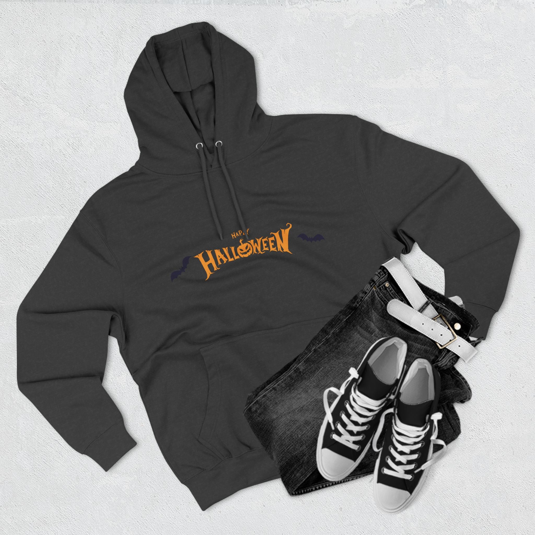 Halloween with Bats | Three-Panel Fleece Hoodie