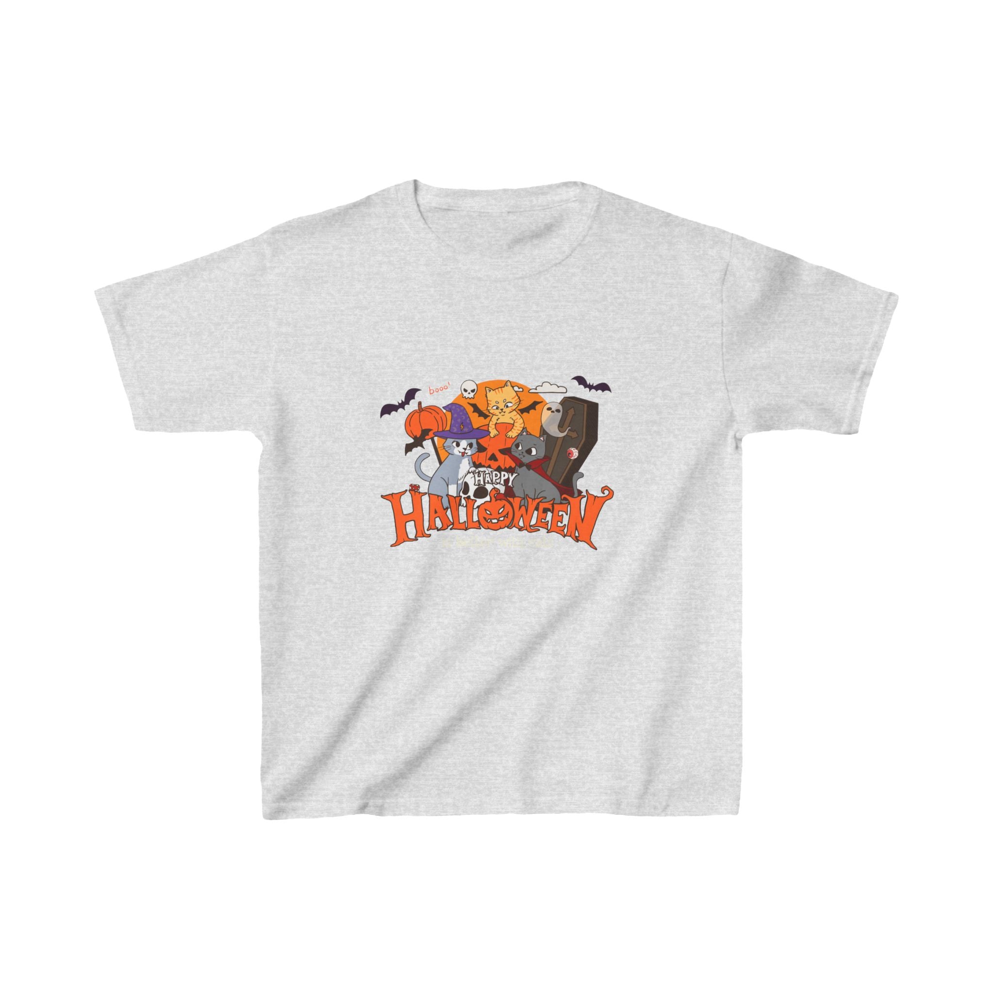 Halloween is Better with Cats | Kids Heavy Cotton Tee
