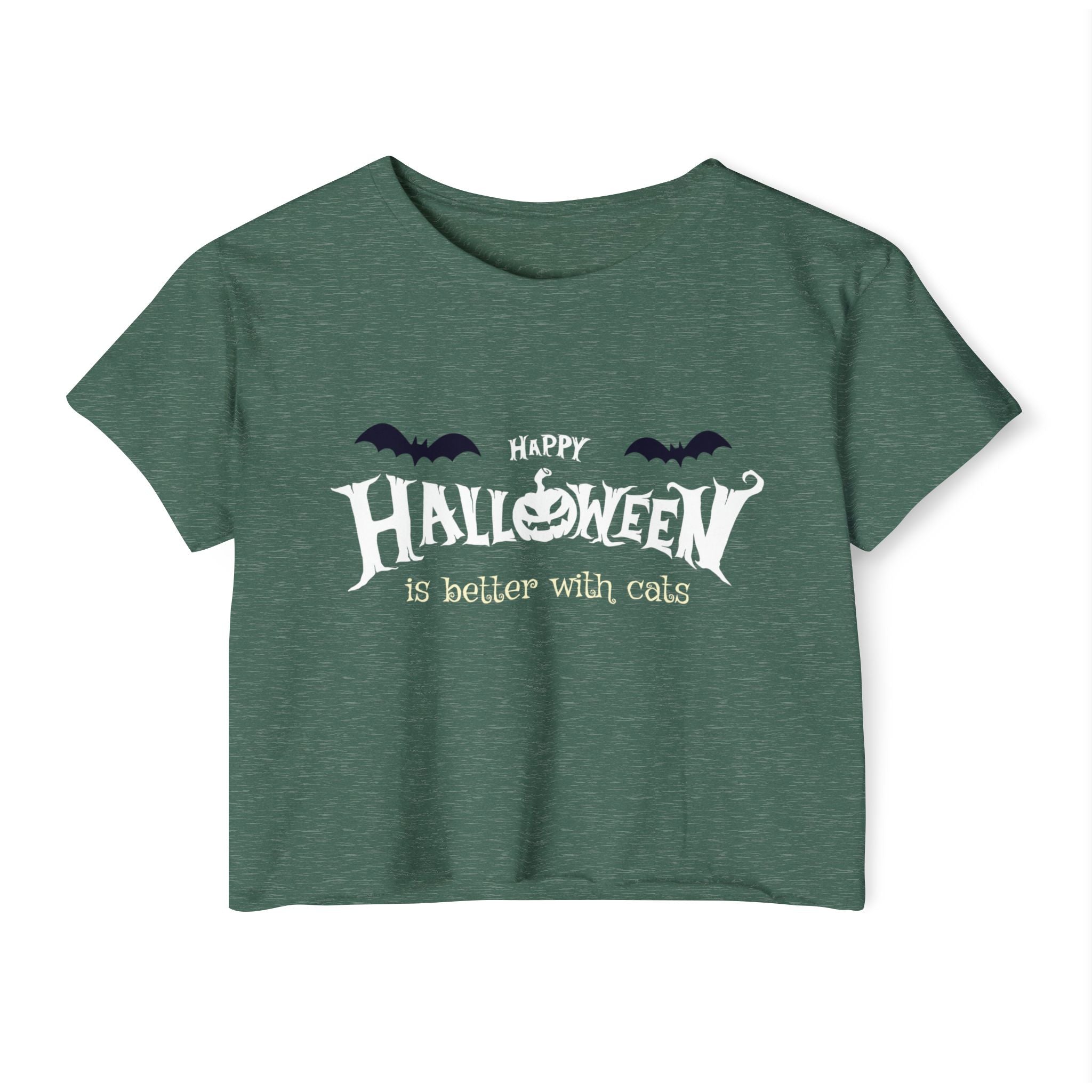 Halloween with Witch's Cats | Women's Festival Crop Top