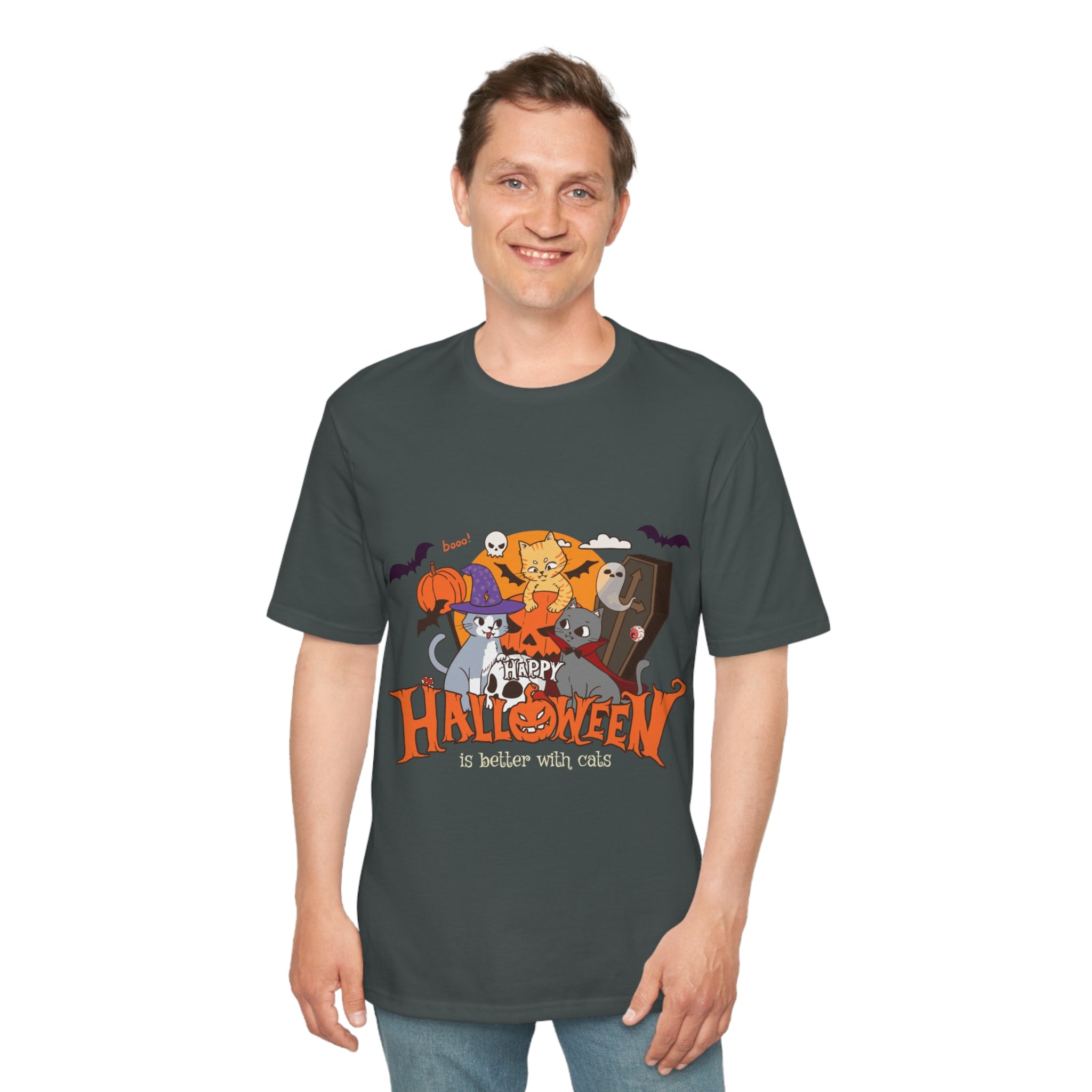 Halloween with Witch's Cats | Perfect Weight® Tee