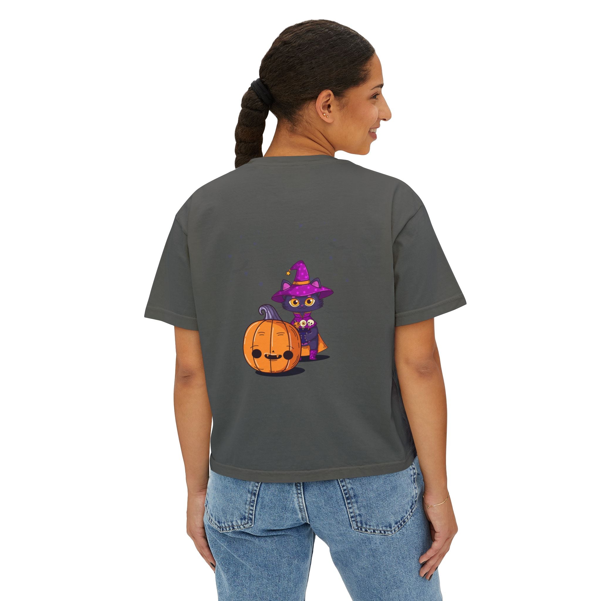 Halloween with Witch's Cats | Women's Boxy Tee
