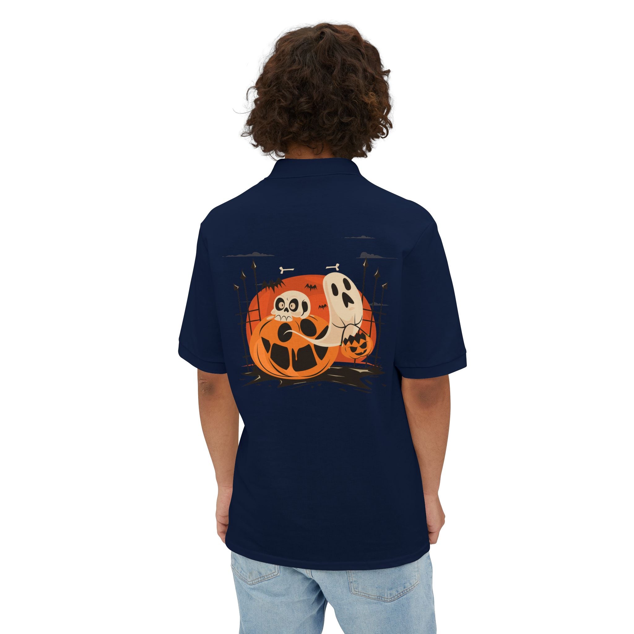 Halloween with Pumpkins | Men's Piqué Polo