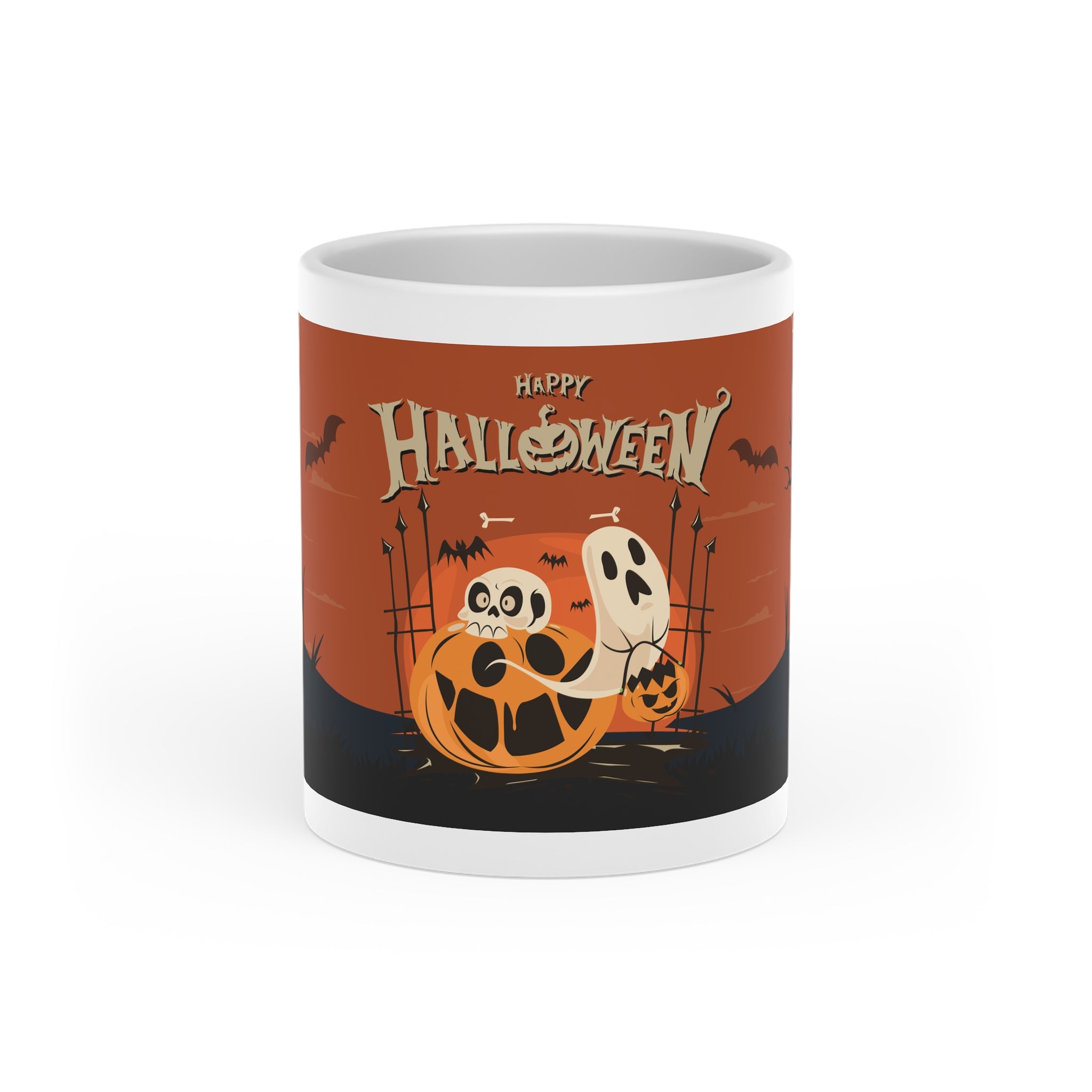 Happy Halloween with Pumpkin | Heart-Shaped Mug