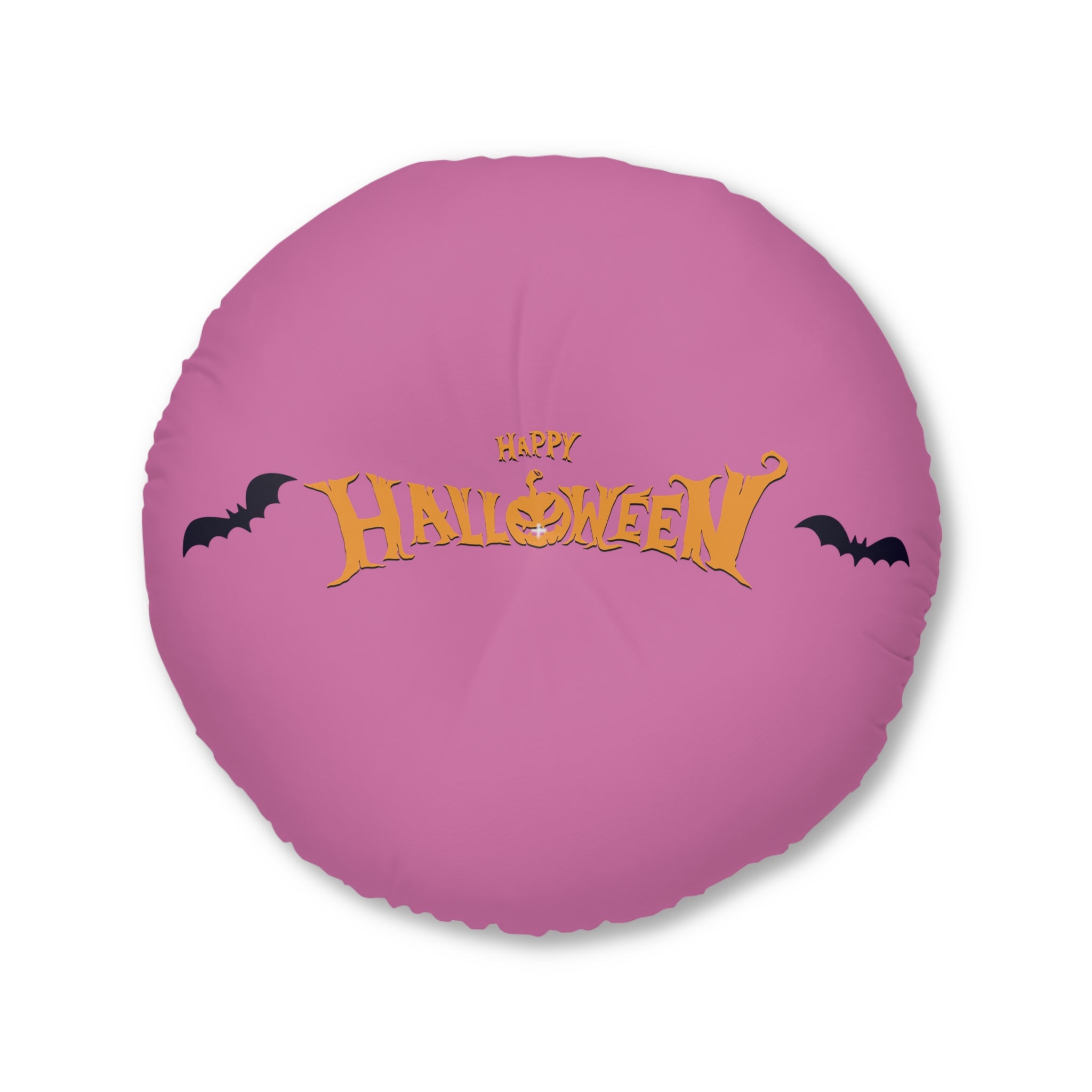 Halloween with Bats | Tufted Floor Pillow, Round