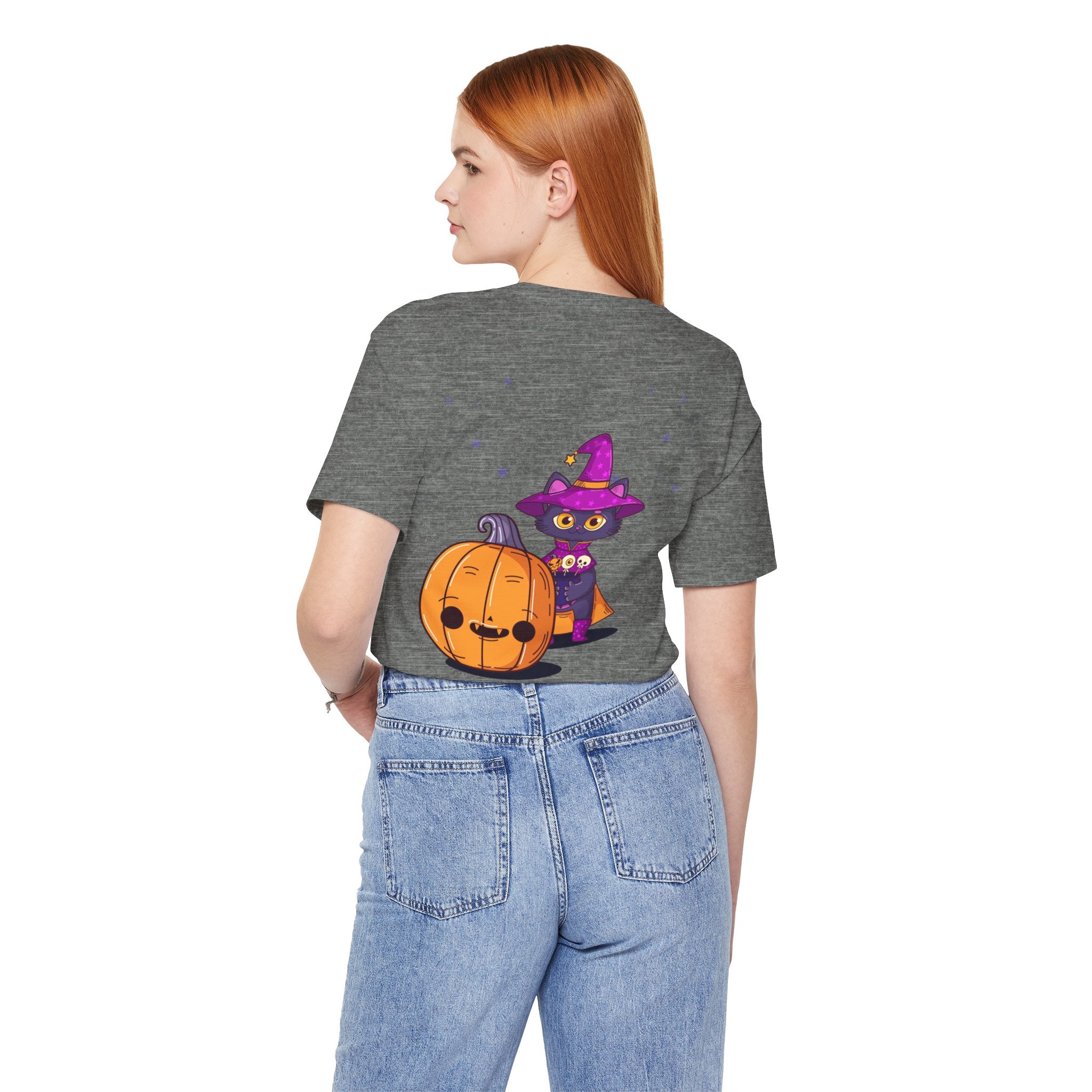 Halloween with Witch's Cats | Unisex Jersey Short Sleeve Tee
