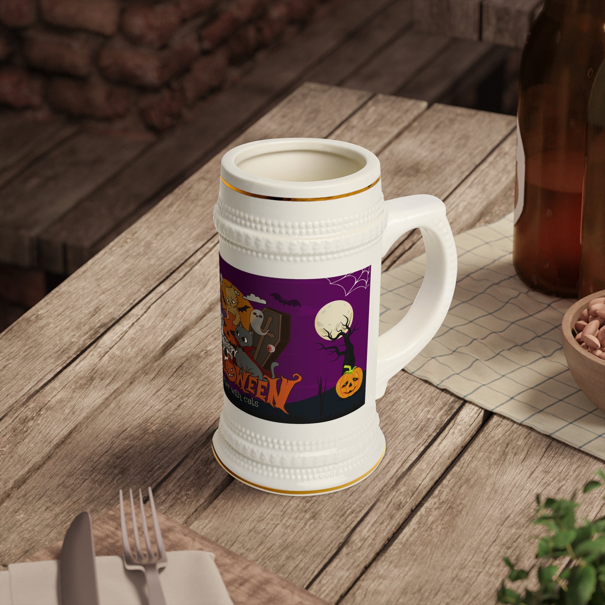 Happy Halloween is Better with Cats | Beer Stein Mug