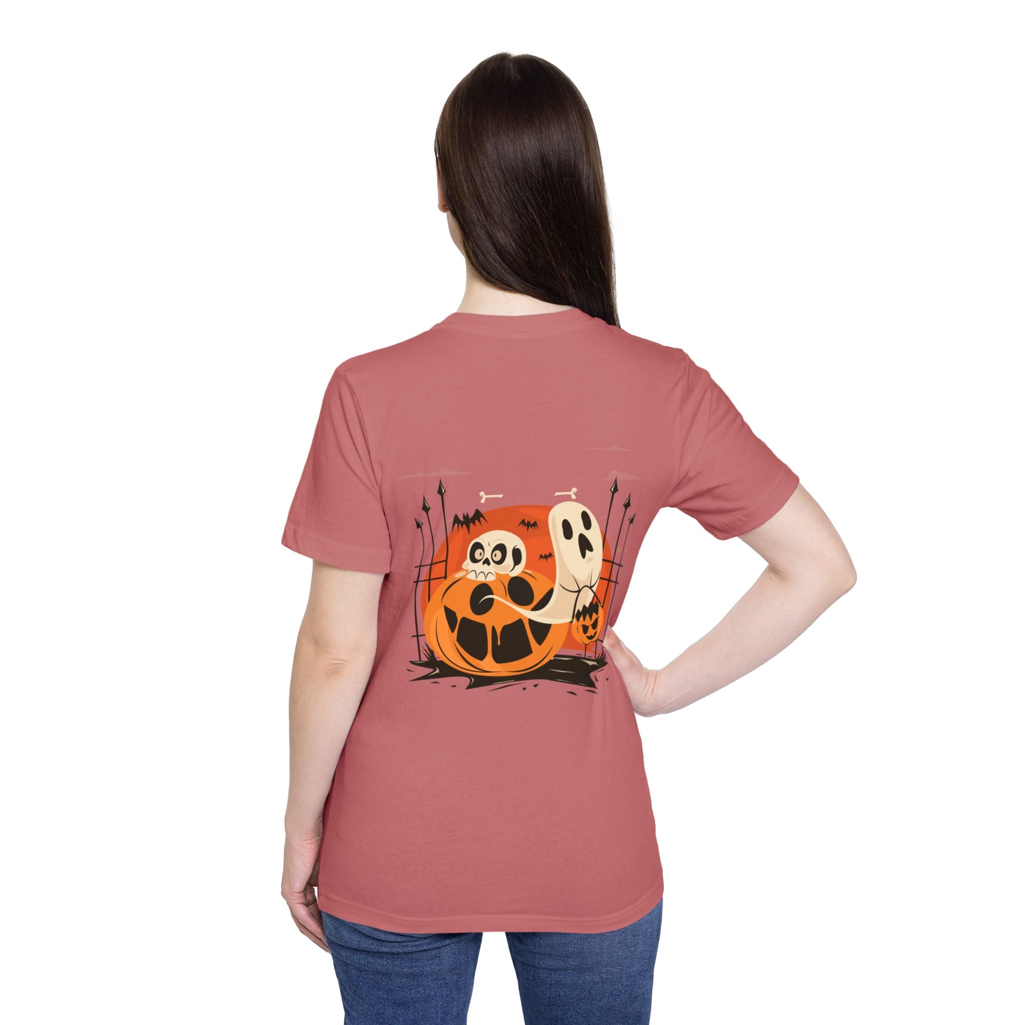 Halloween with Pumpkins | USA-Made Unisex Short-Sleeve Jersey T-Shirt