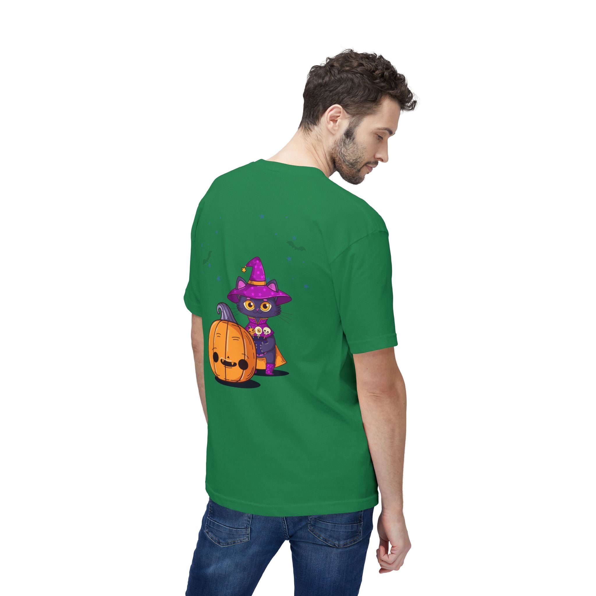 Halloween with Witch's Cats | Unisex Midweight T-shirt, Made in US