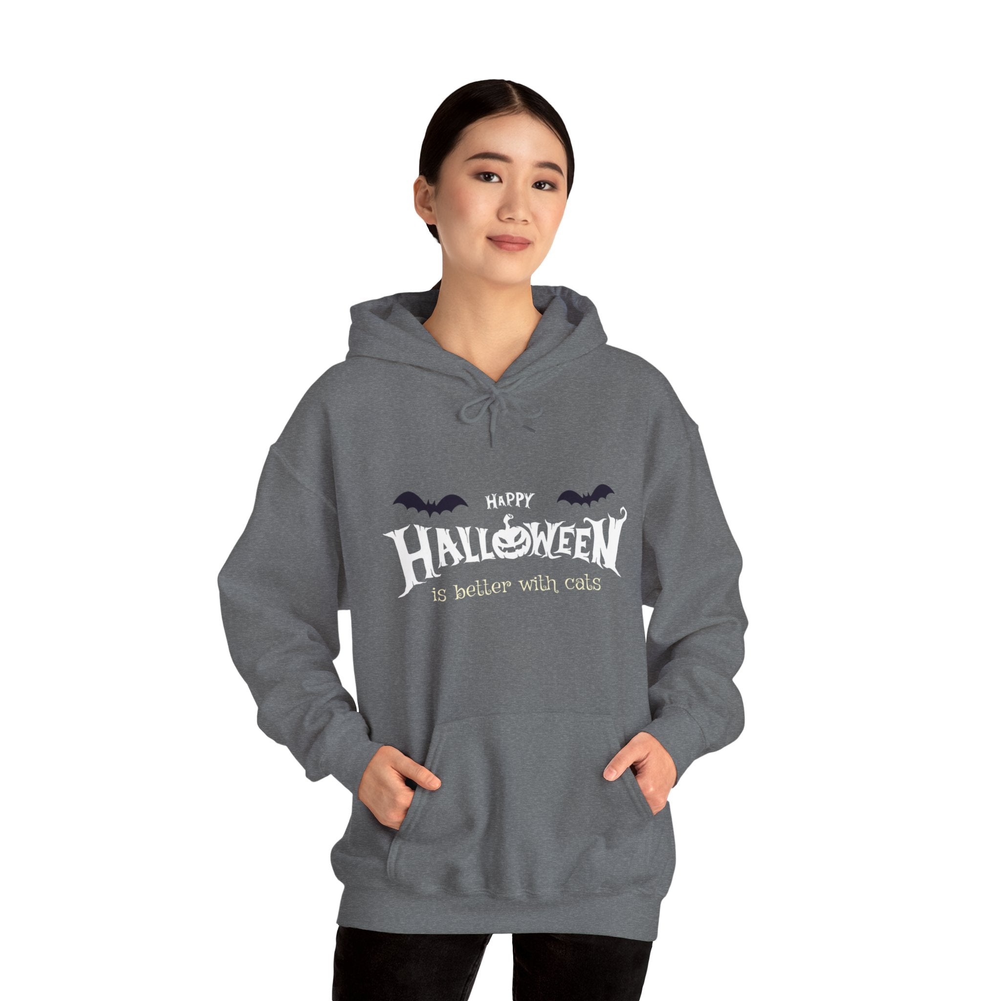 Halloween with Witch's Cats | Unisex Heavy Blend Hooded Sweatshirt