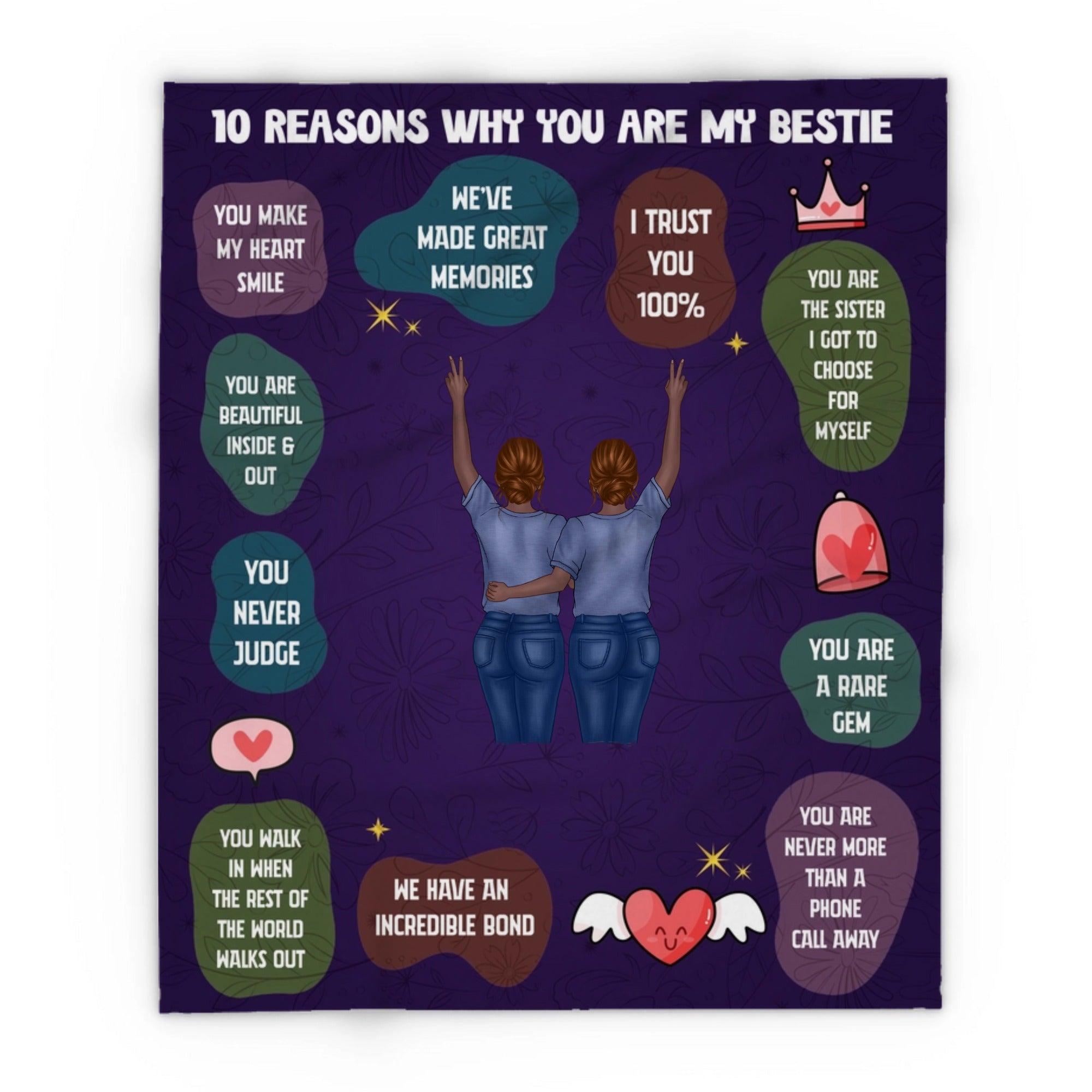 Personalized Best Friend Blanket - 10 Reasons Why You're My Bestie