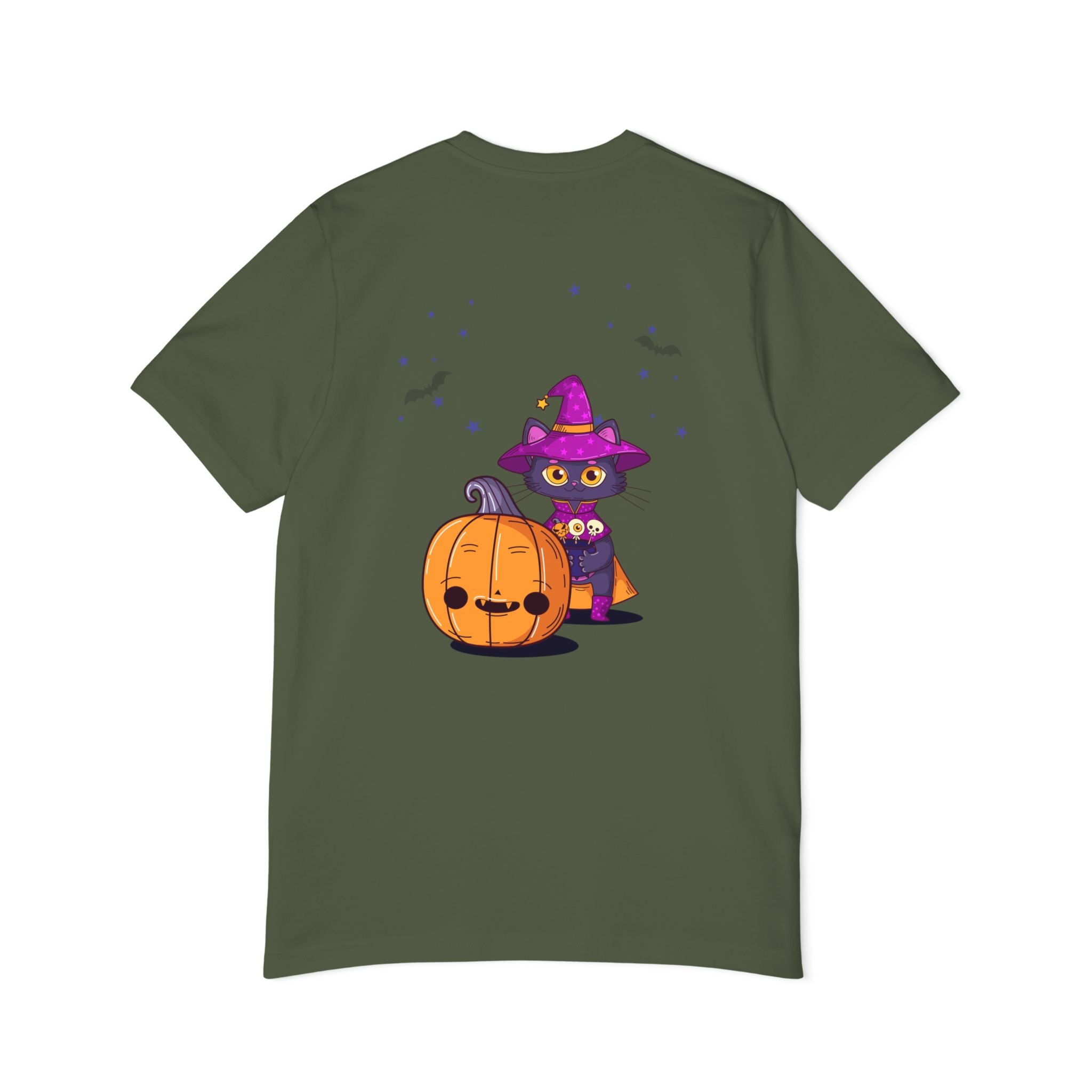 Halloween with Witch's Cats | USA-Made Unisex Short-Sleeve Jersey T-Shirt