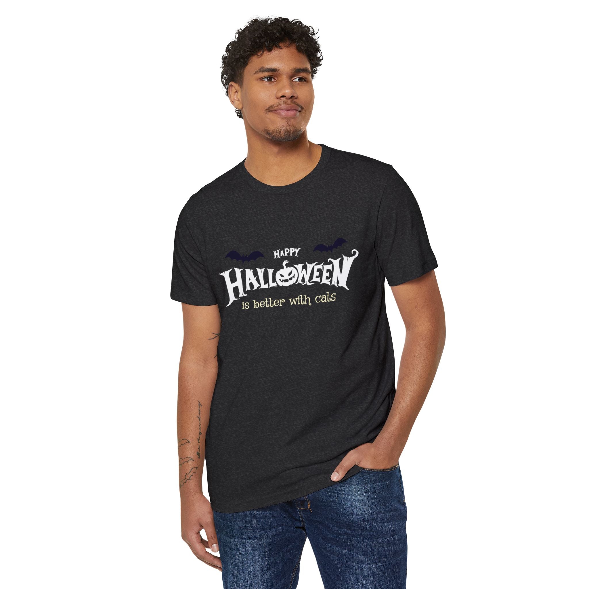Halloween with Witch's Cats | Unisex Recycled Organic T-Shirt