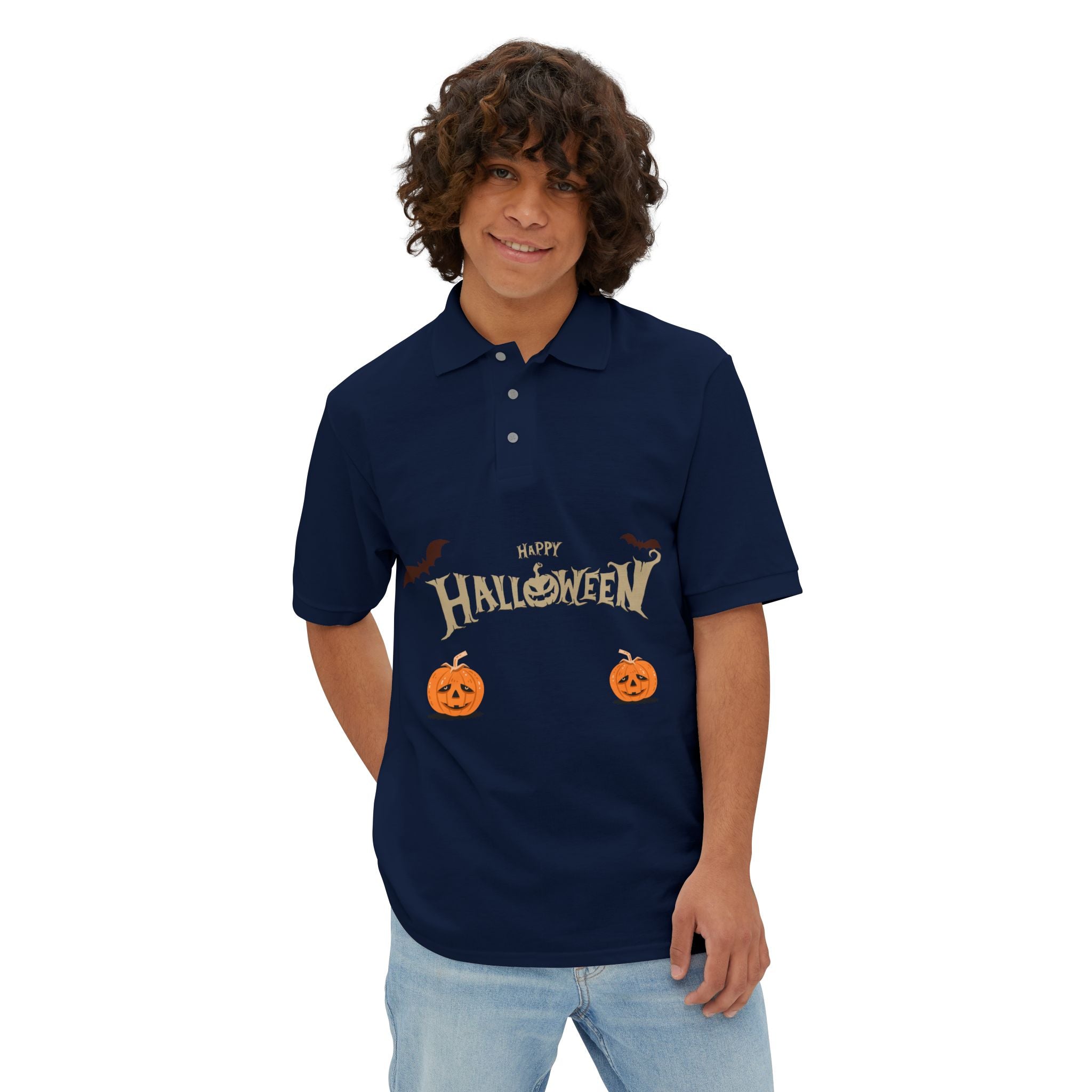 Halloween with Pumpkins | Men's Piqué Polo