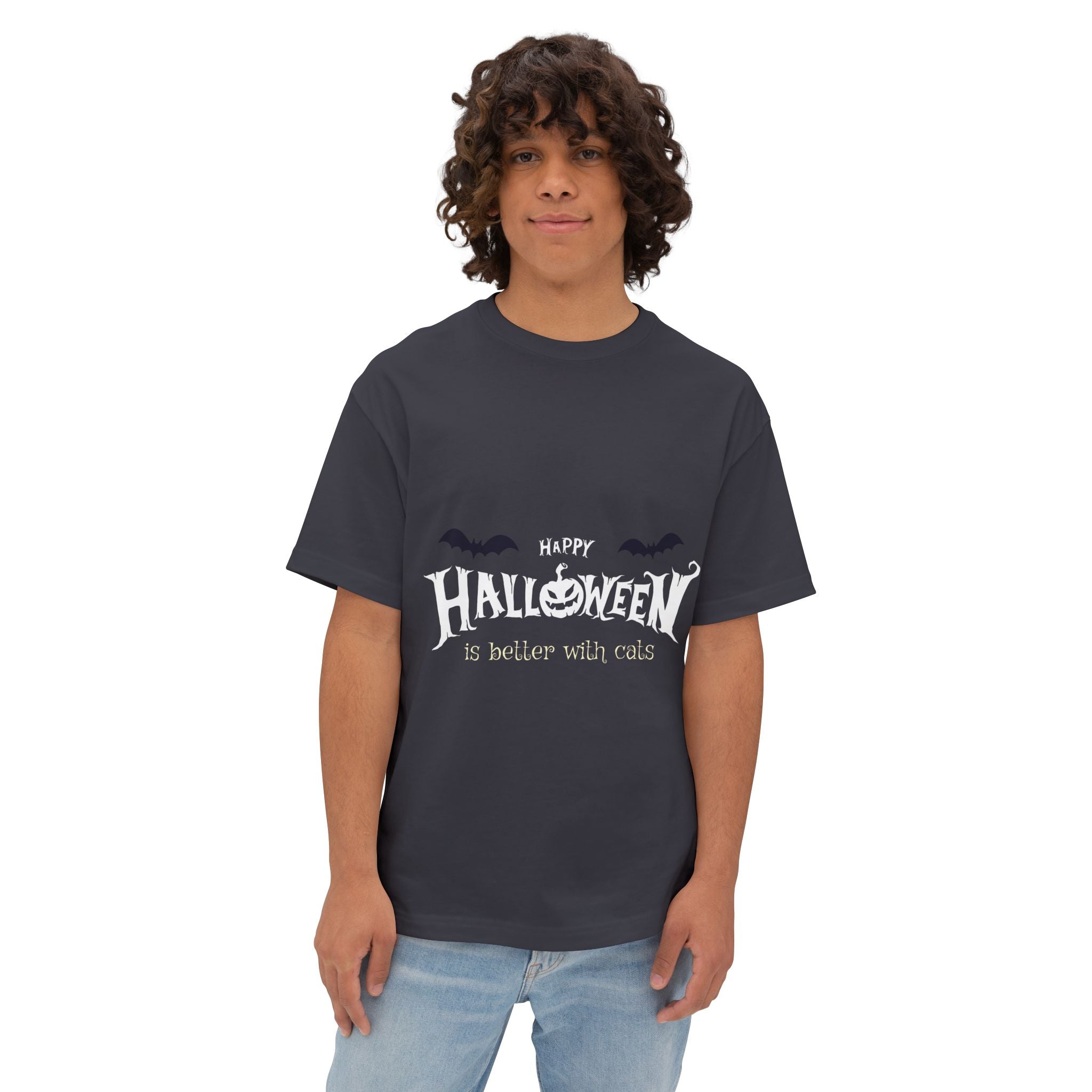Halloween with Witch's Cats | Unisex Oversized Boxy Tee