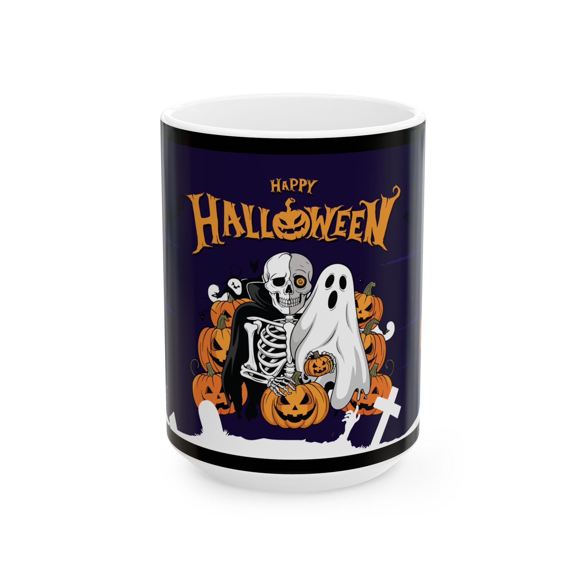 Happy Halloween with Skeleton | Ceramic Mug