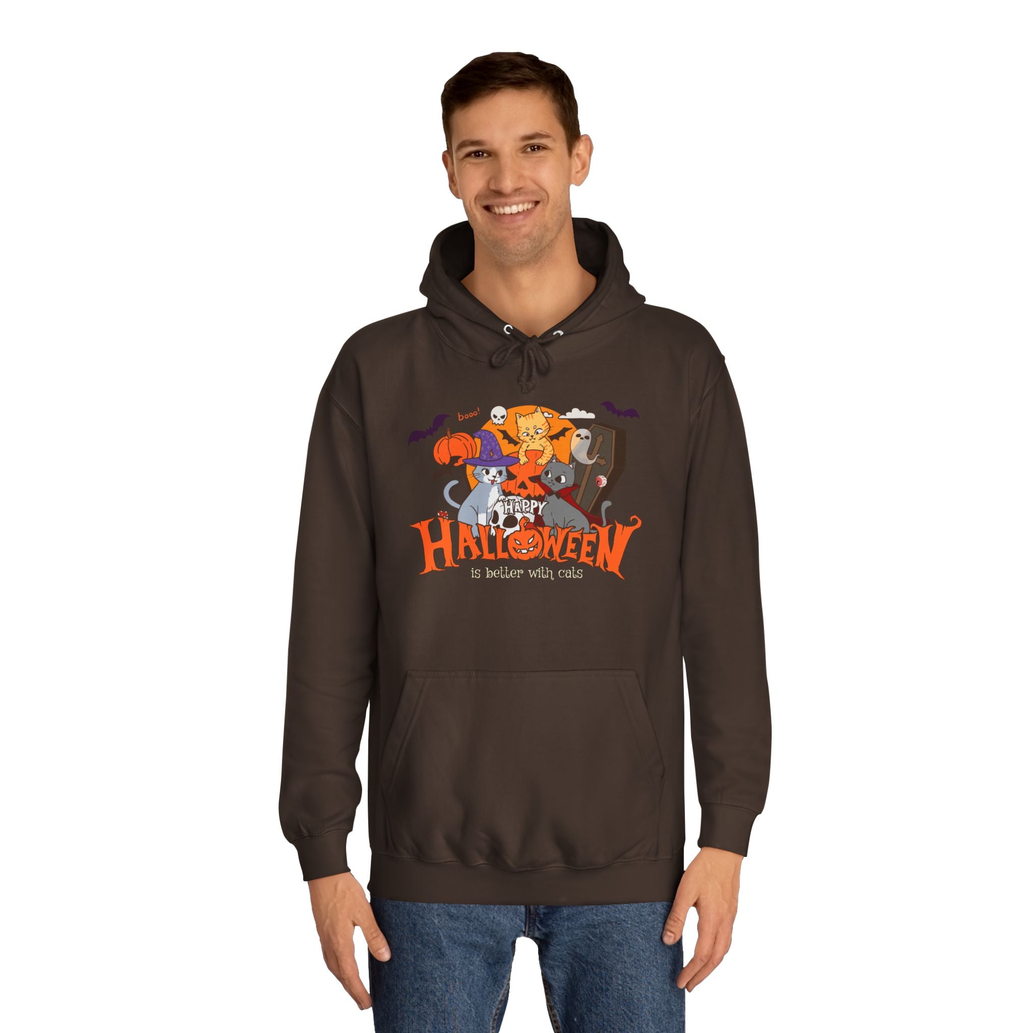 Halloween is Better with Cats | Unisex College Hoodie