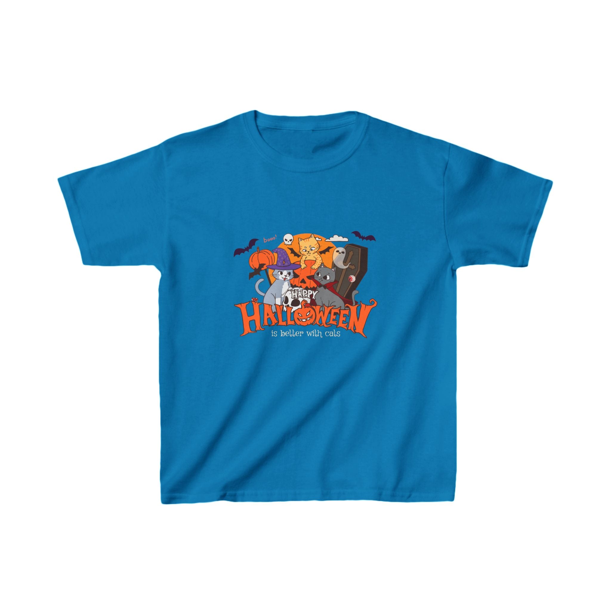 Halloween is Better with Cats | Kids Heavy Cotton Tee