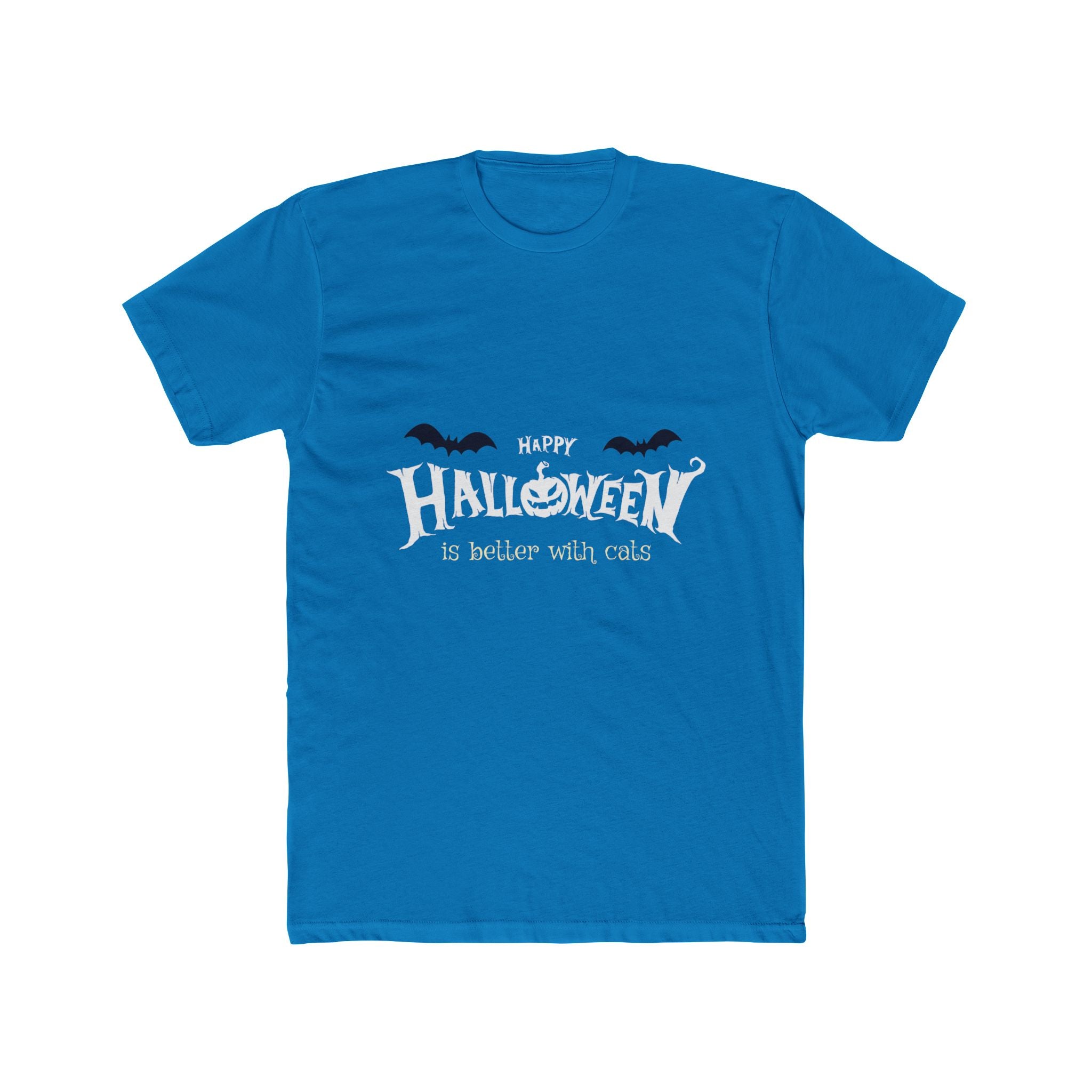 Halloween with Witch's Cats | Unisex Cotton Crew Tee