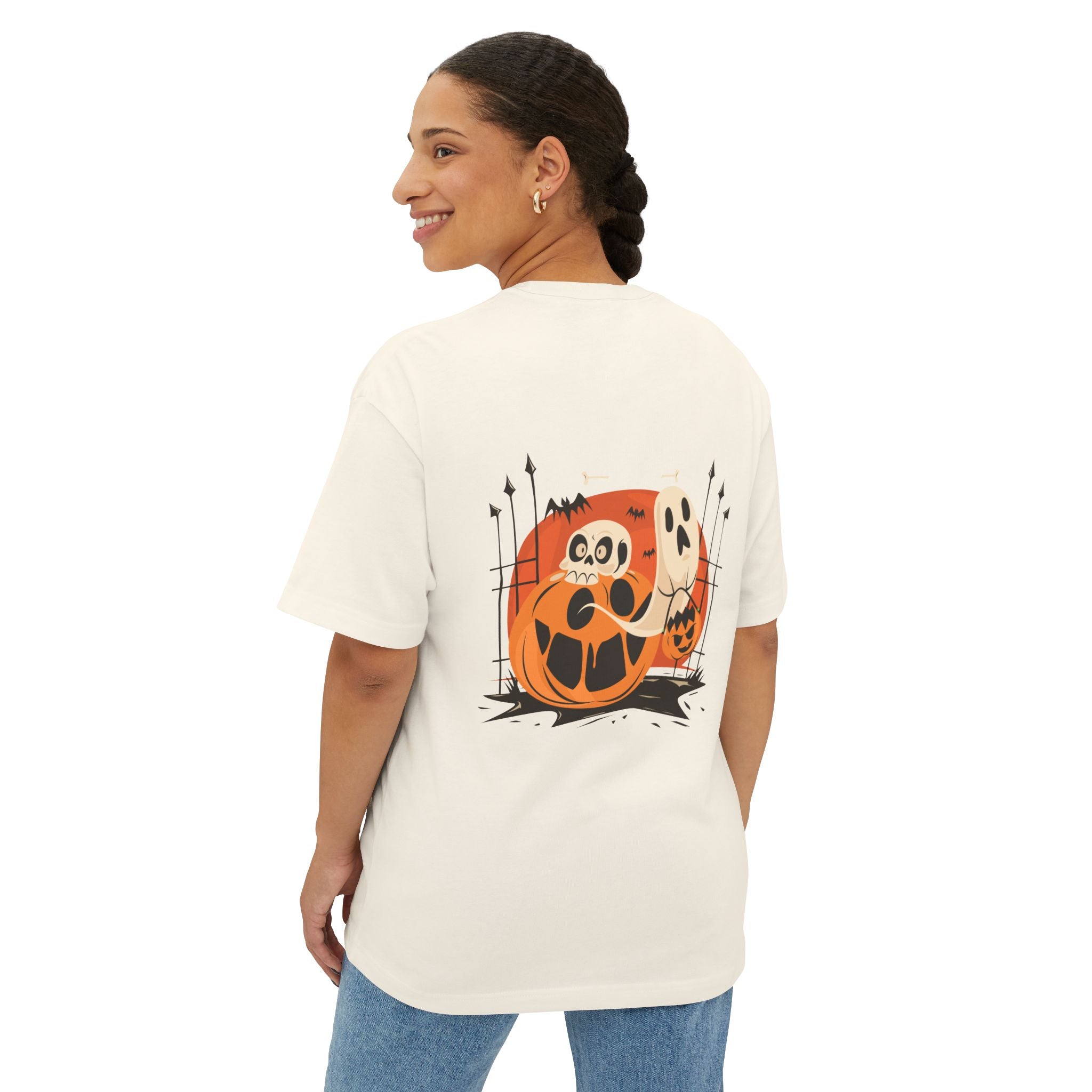 Halloween with Pumpkins | Unisex Oversized Boxy Tee