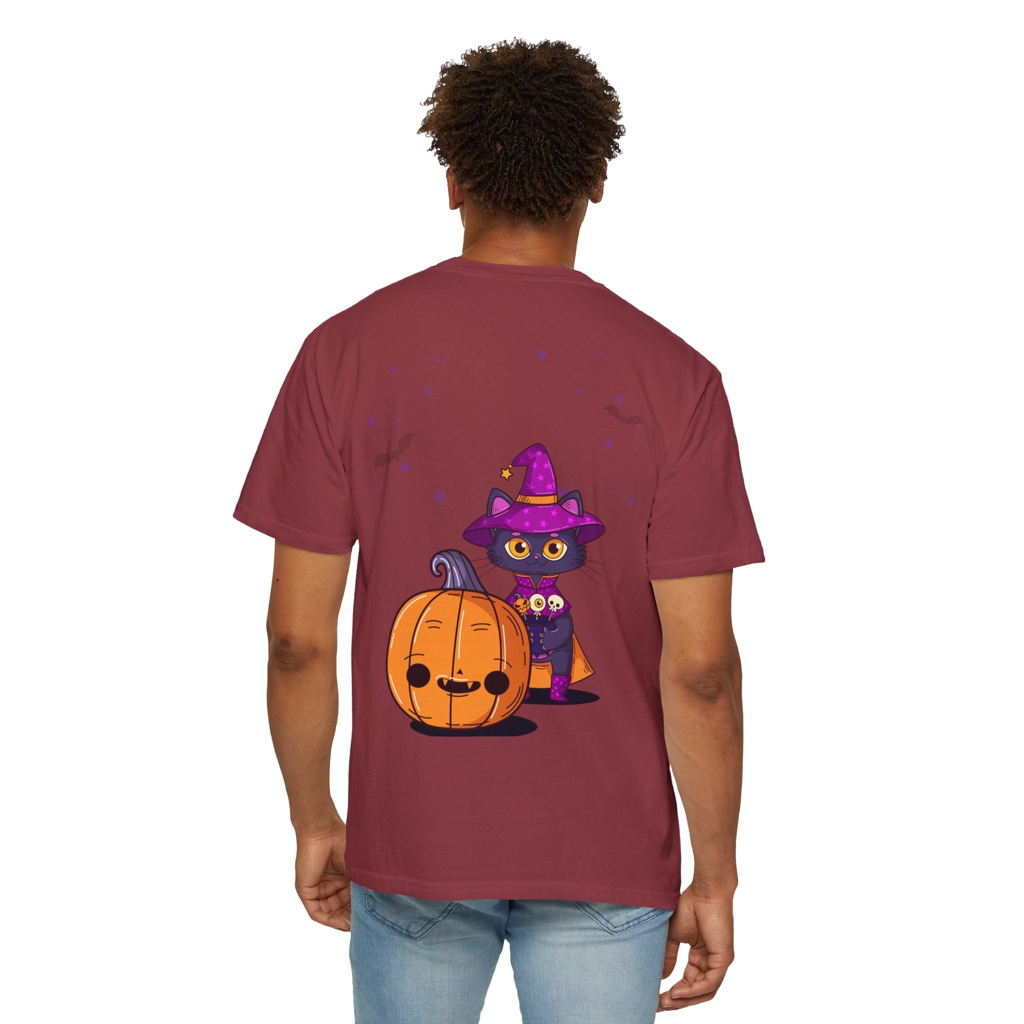 Halloween with Witch's Cats | Unisex Garment-Dyed T-shirt