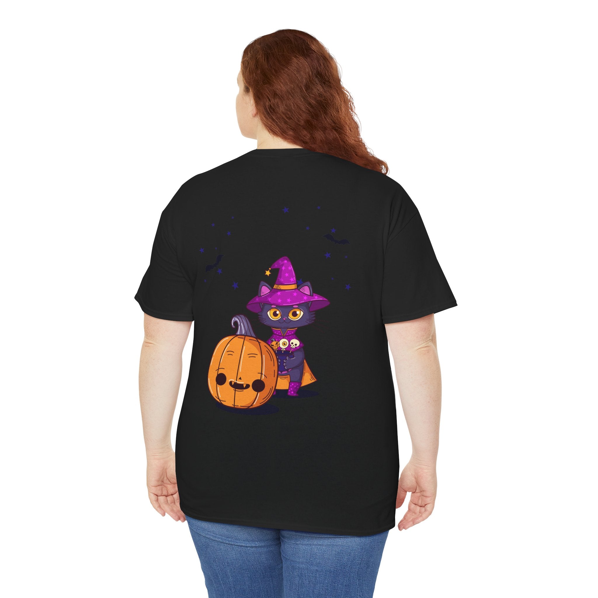 Halloween with Witch's Cats | Unisex Heavy Cotton Tee