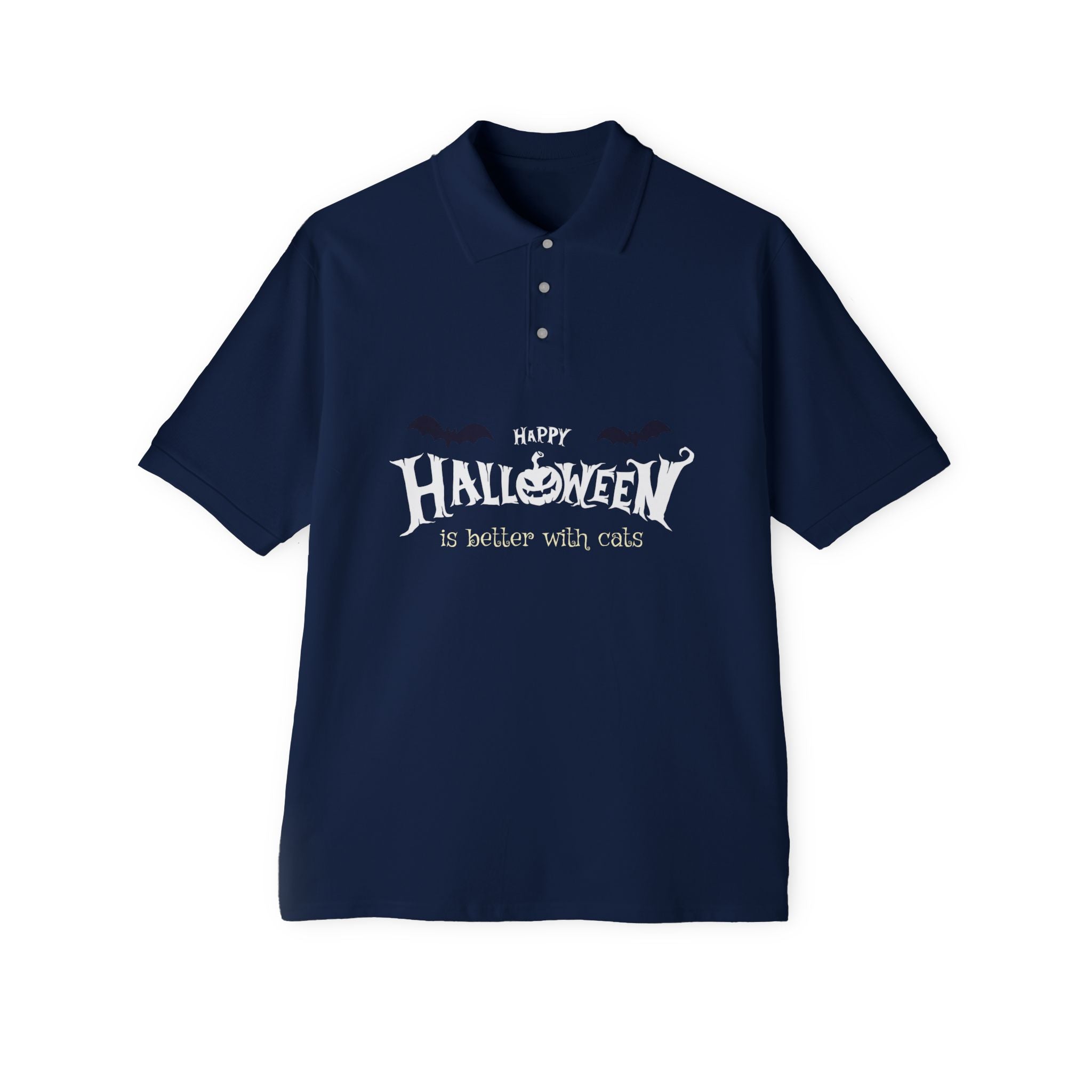 Halloween with Witch's Cats | Men's Piqué Polo
