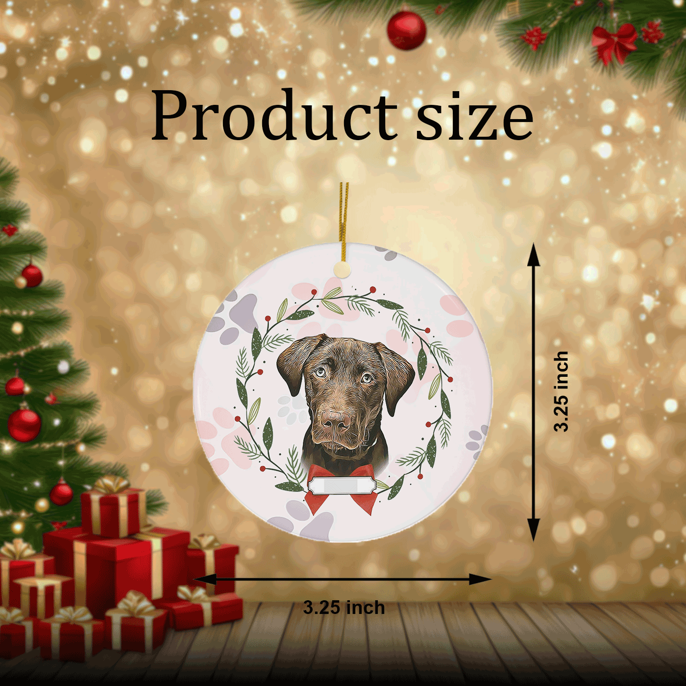 Custom Dog Christmas | Personalized Holiday Decor for Pet Lovers | Ceramic Ornament