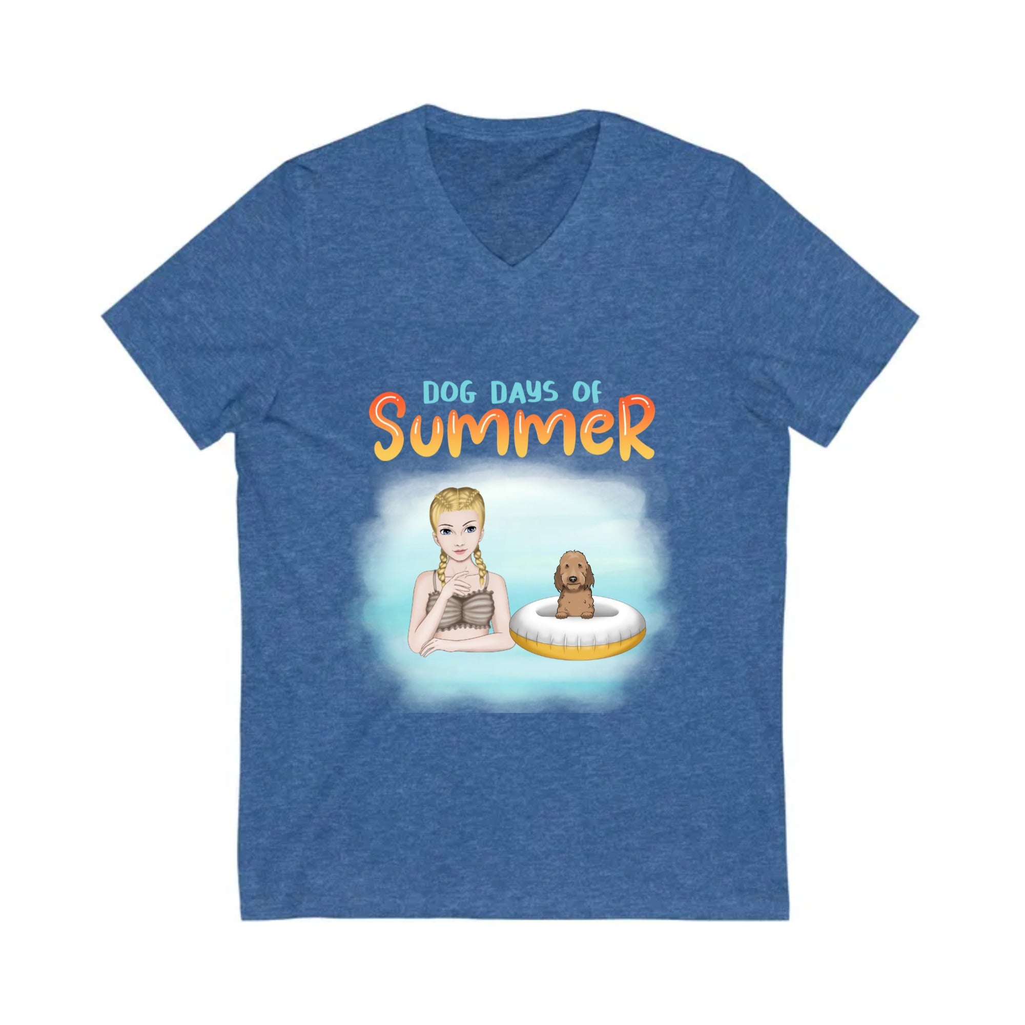 Dog days of Summer | Unisex Jersey Short Sleeve V-Neck Tee
