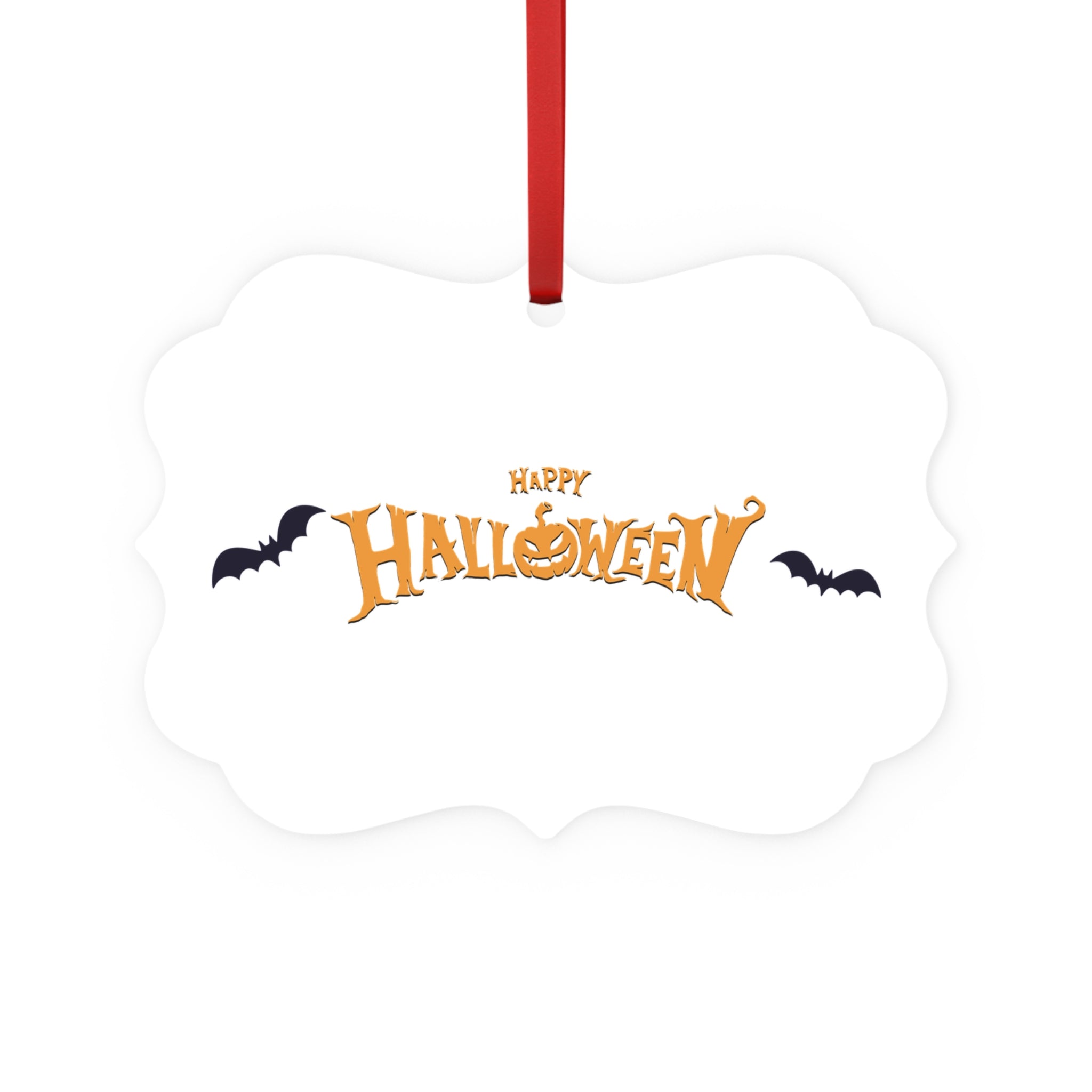 Halloween with Bats | Metal Plaque Ornament