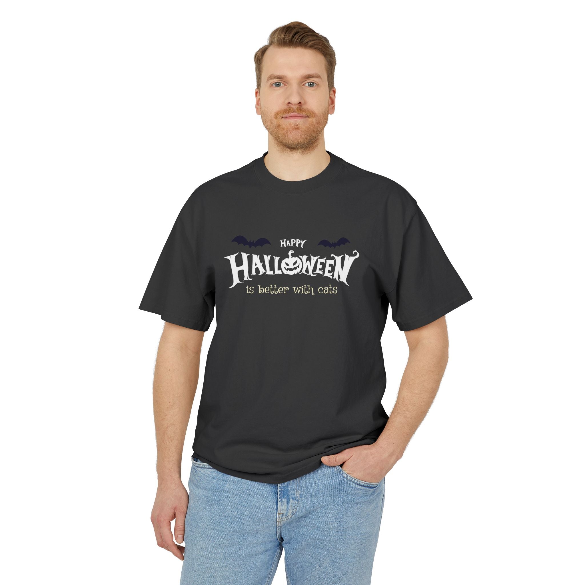 Halloween with Witch's Cats | Unisex Heavy Faded Tee