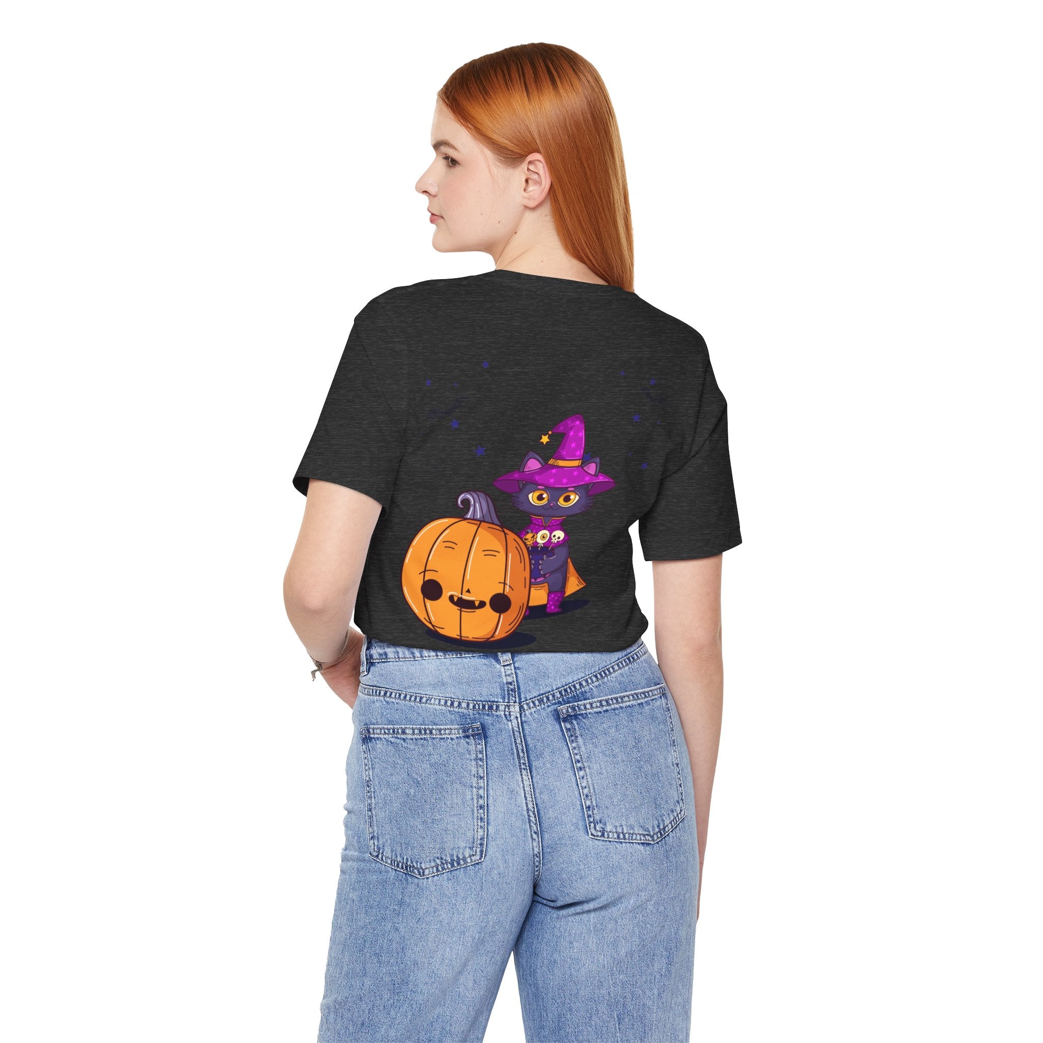 Halloween with Witch's Cats | Unisex Jersey Short Sleeve Tee