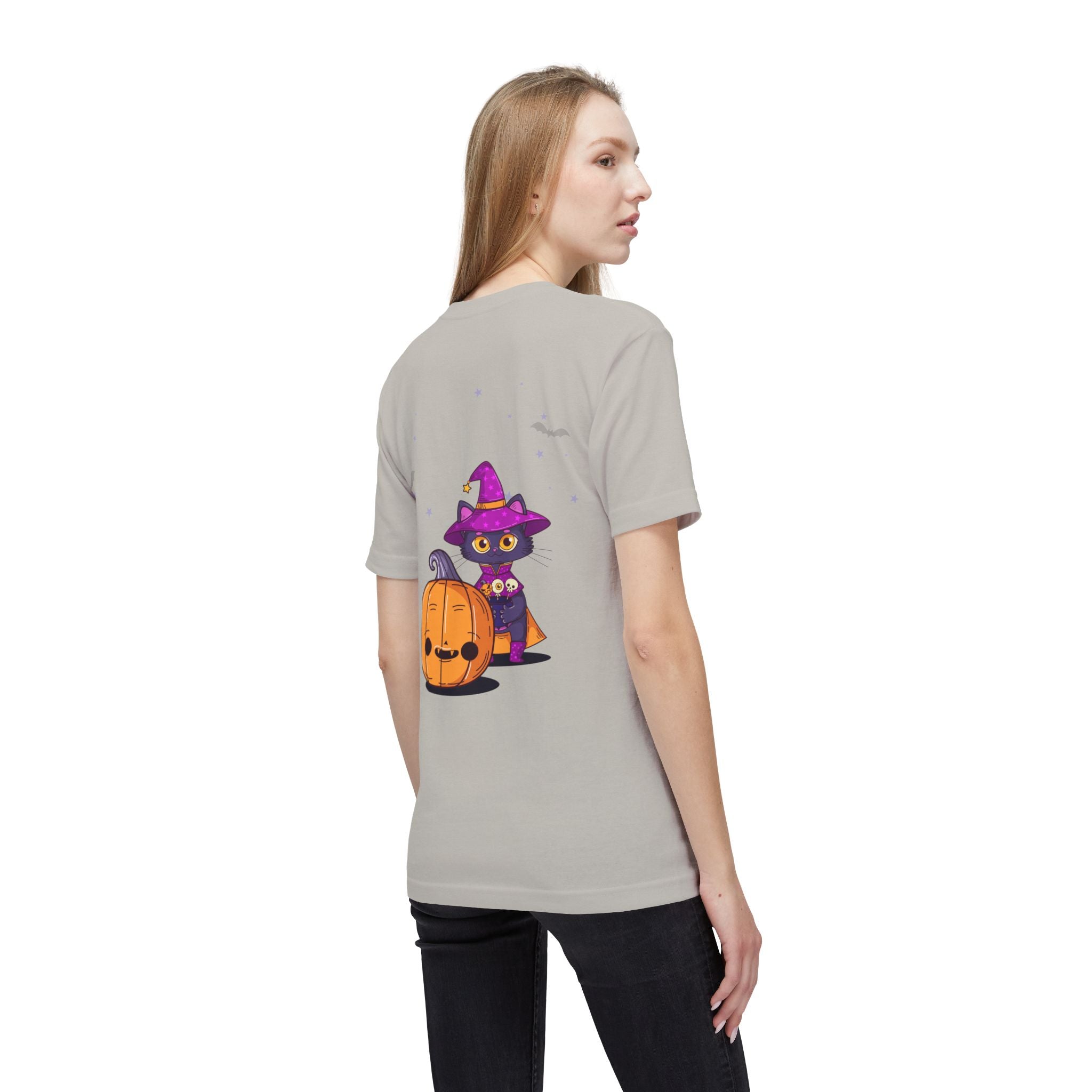 Halloween with Witch's Cats | Unisex Midweight T-shirt, Made in US