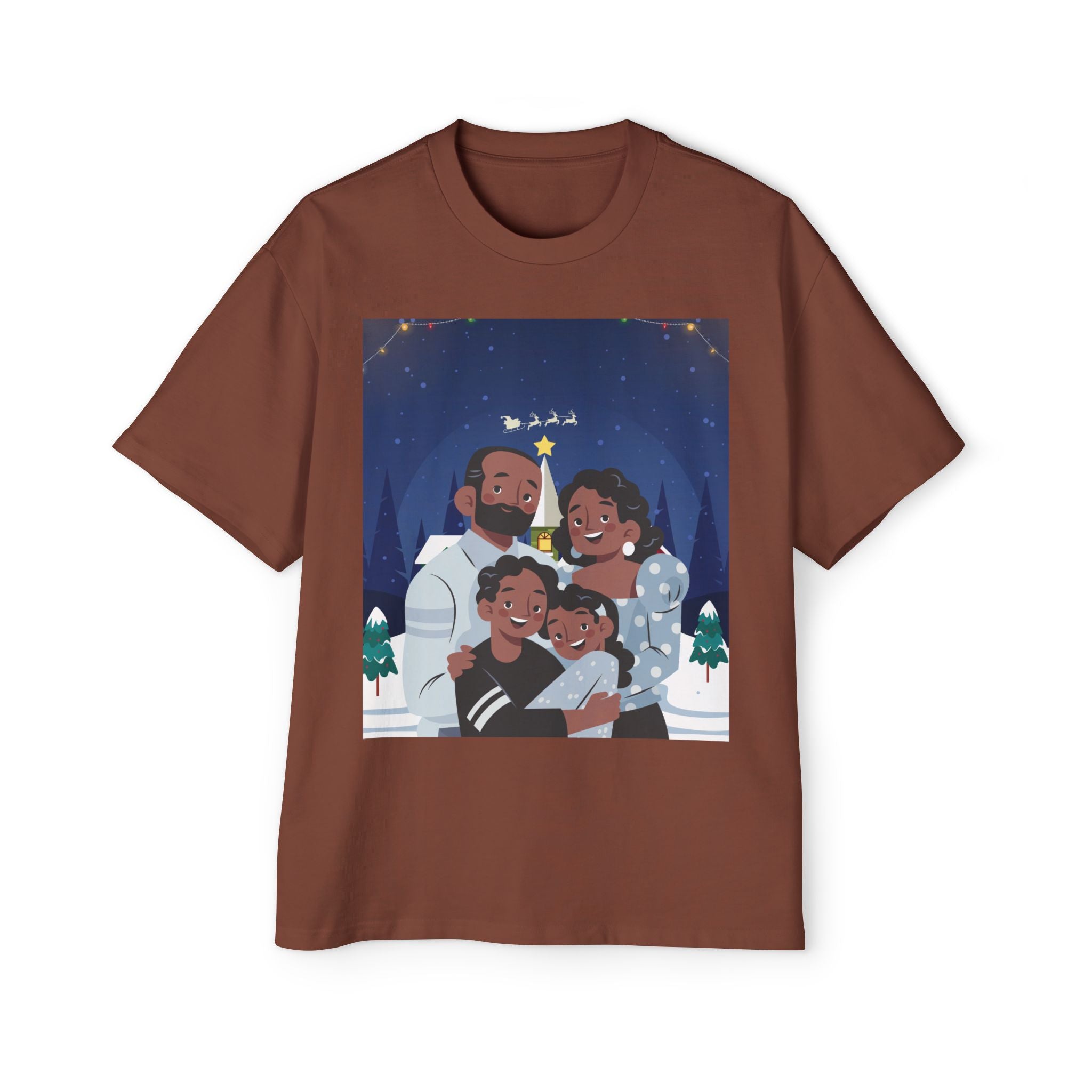 Happy Christmas Family | Men's Heavy Oversized Tee
