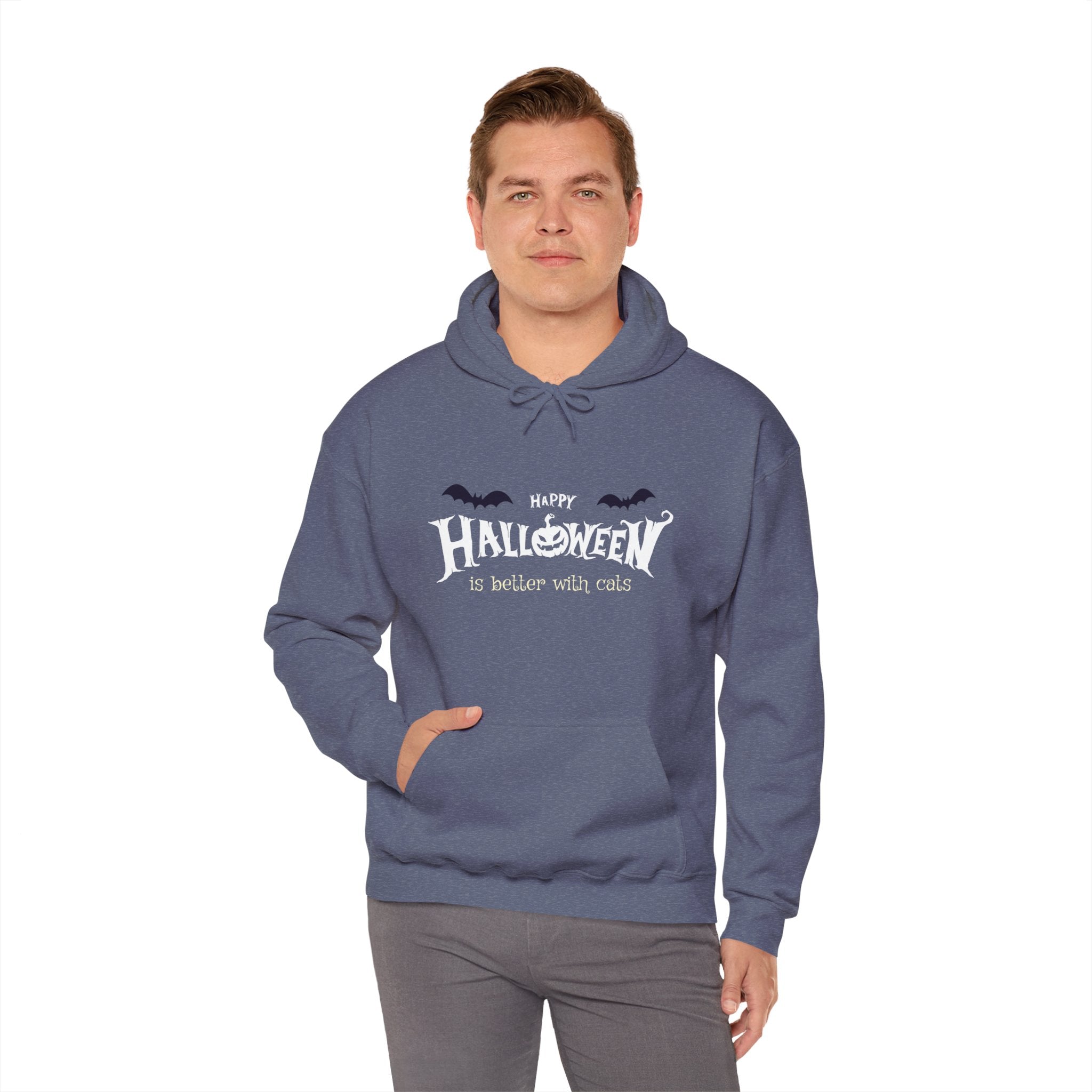 Halloween with Witch's Cats | Unisex Heavy Blend Hooded Sweatshirt