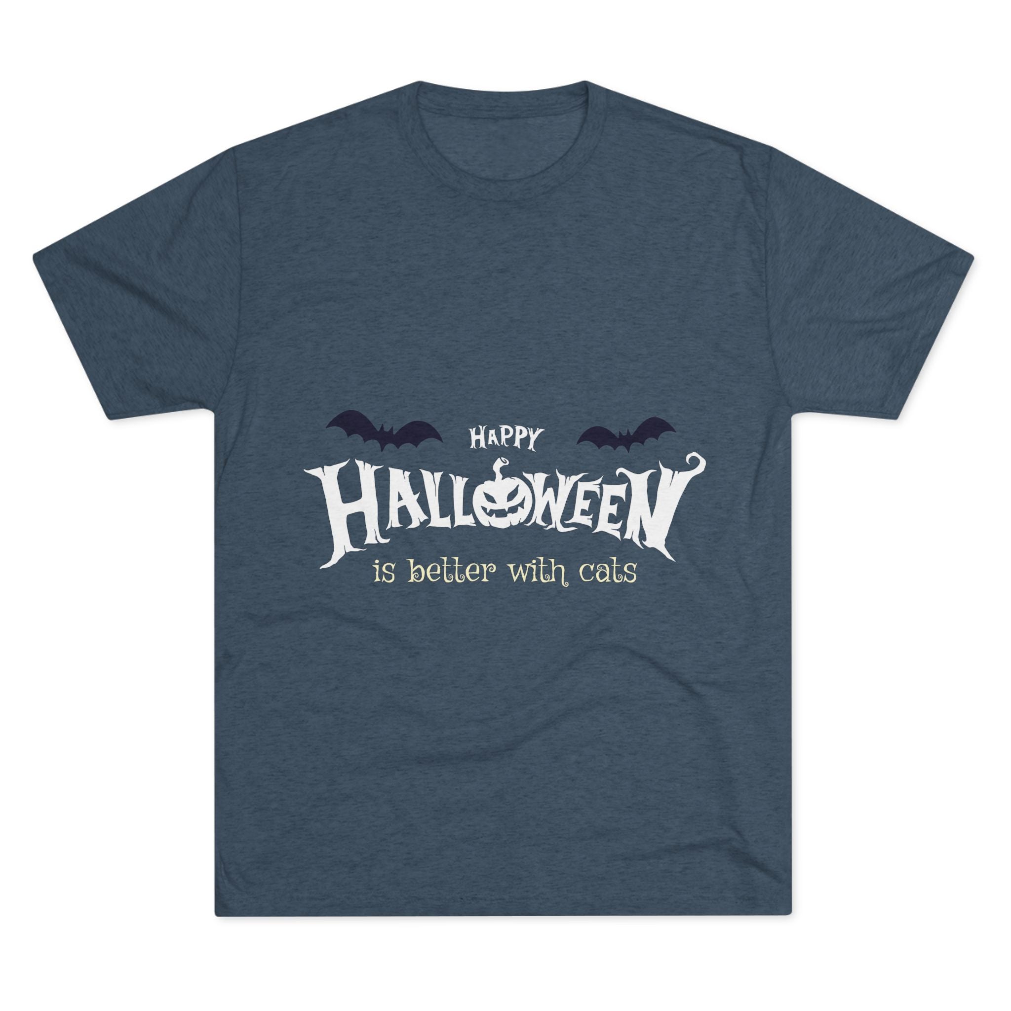 Halloween with Witch's Cats | Unisex Tri-Blend Crew Tee