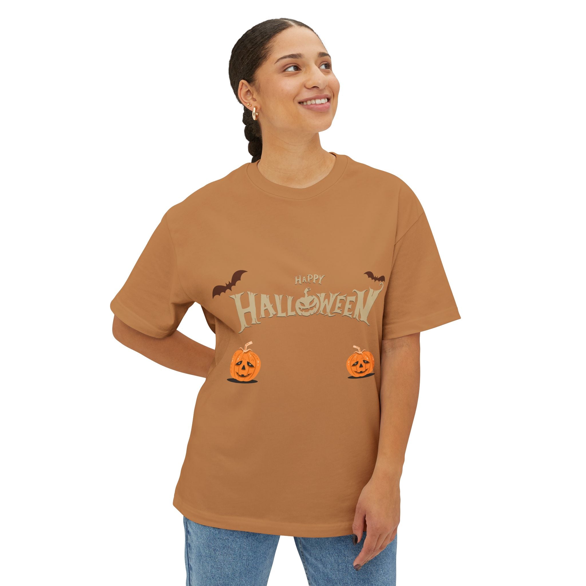 Halloween with Pumpkins | Unisex Oversized Boxy Tee
