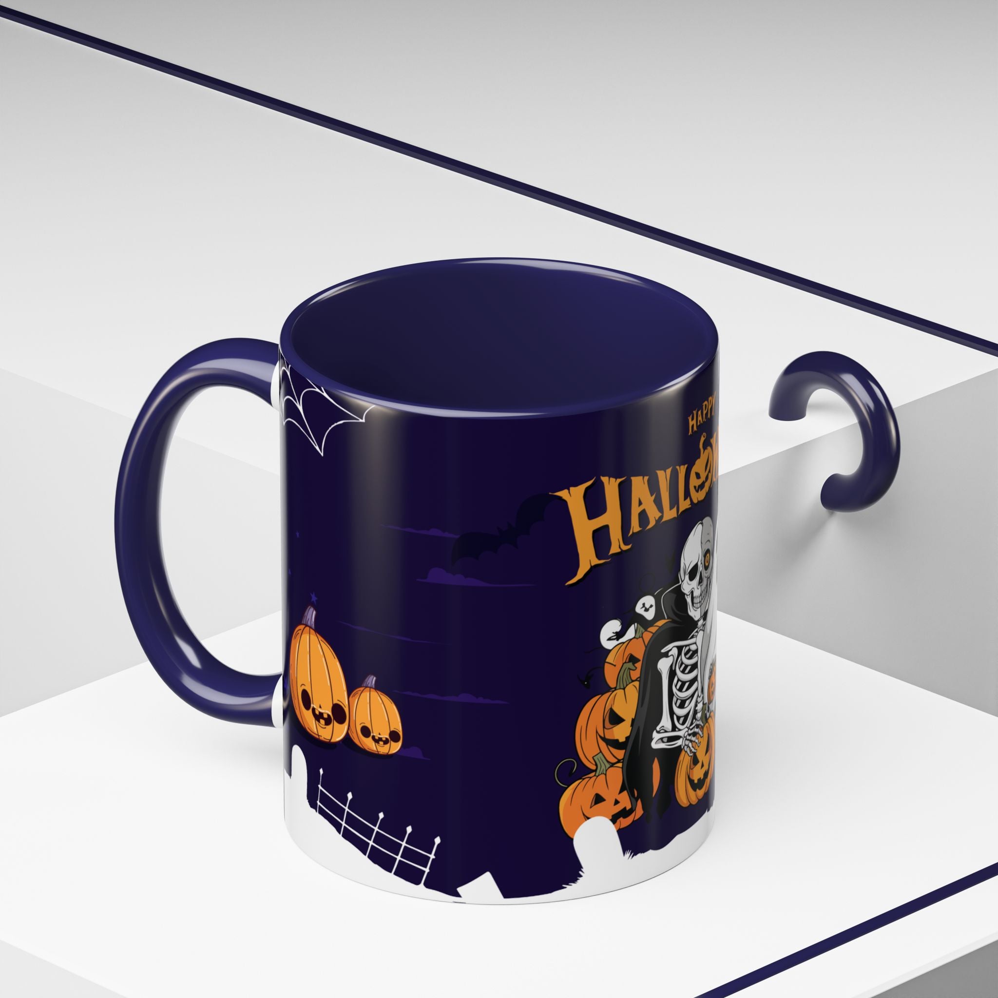 Happy Halloween with Skeleton | Accent Coffee Mug