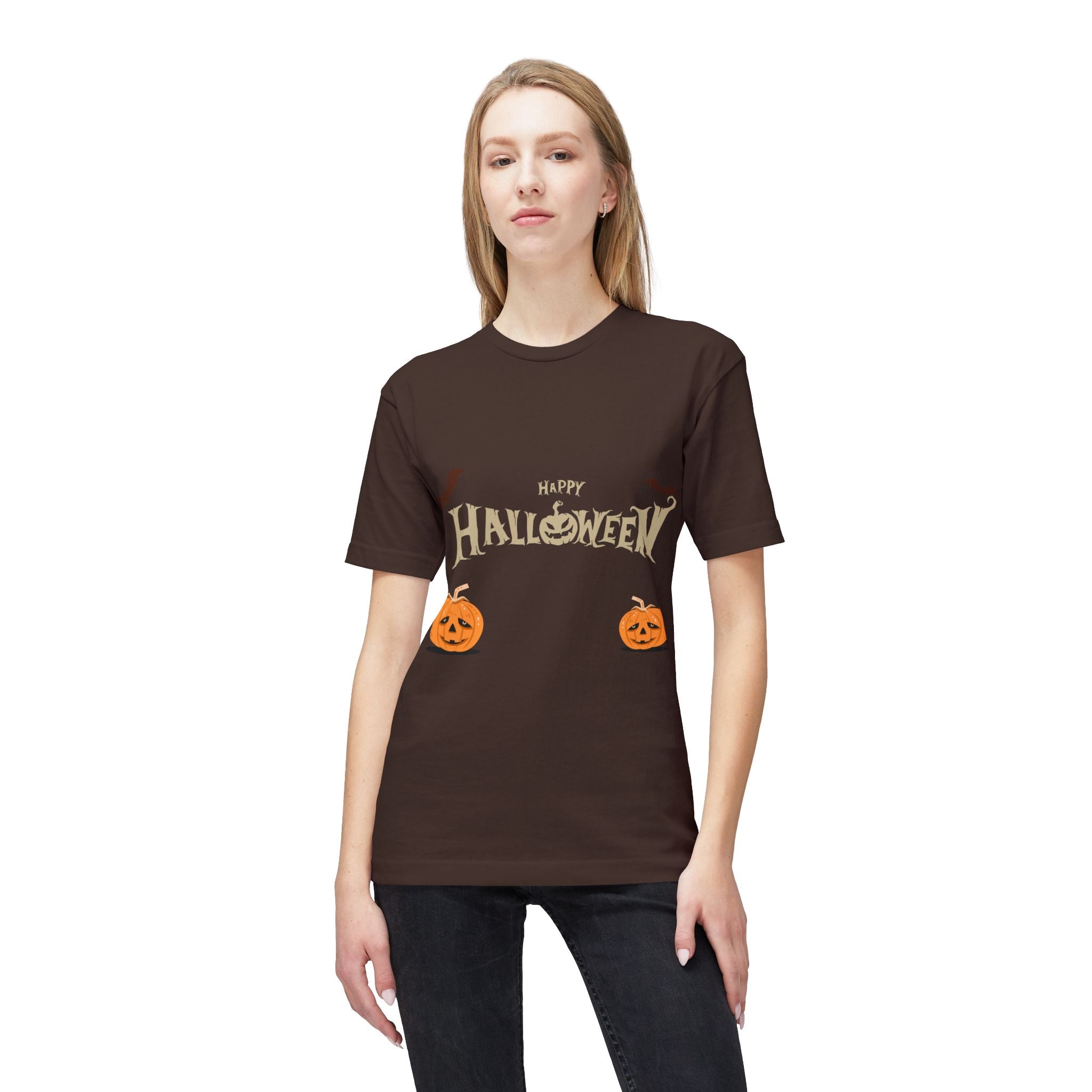 Halloween with Pumpkins | Unisex Midweight T-shirt, Made in US