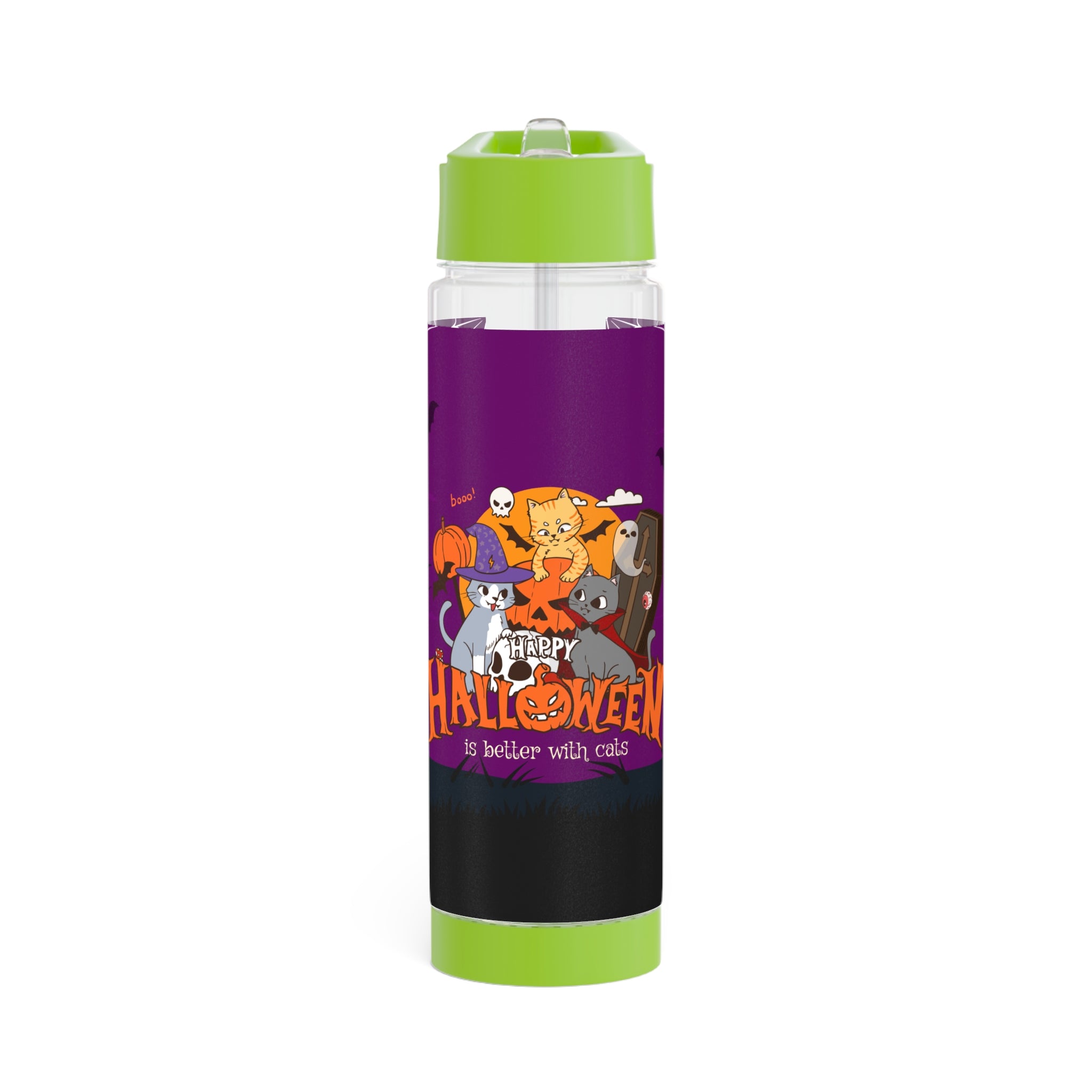 Happy Halloween is Better with Cats | Infuser Water Bottle