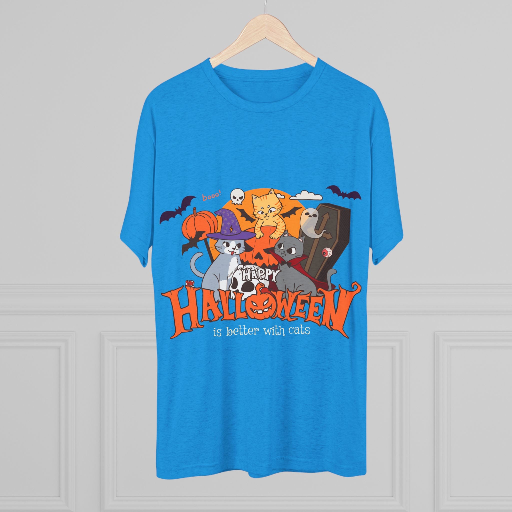 Halloween is Better with Cats | Unisex Tri-Blend Crew Tee