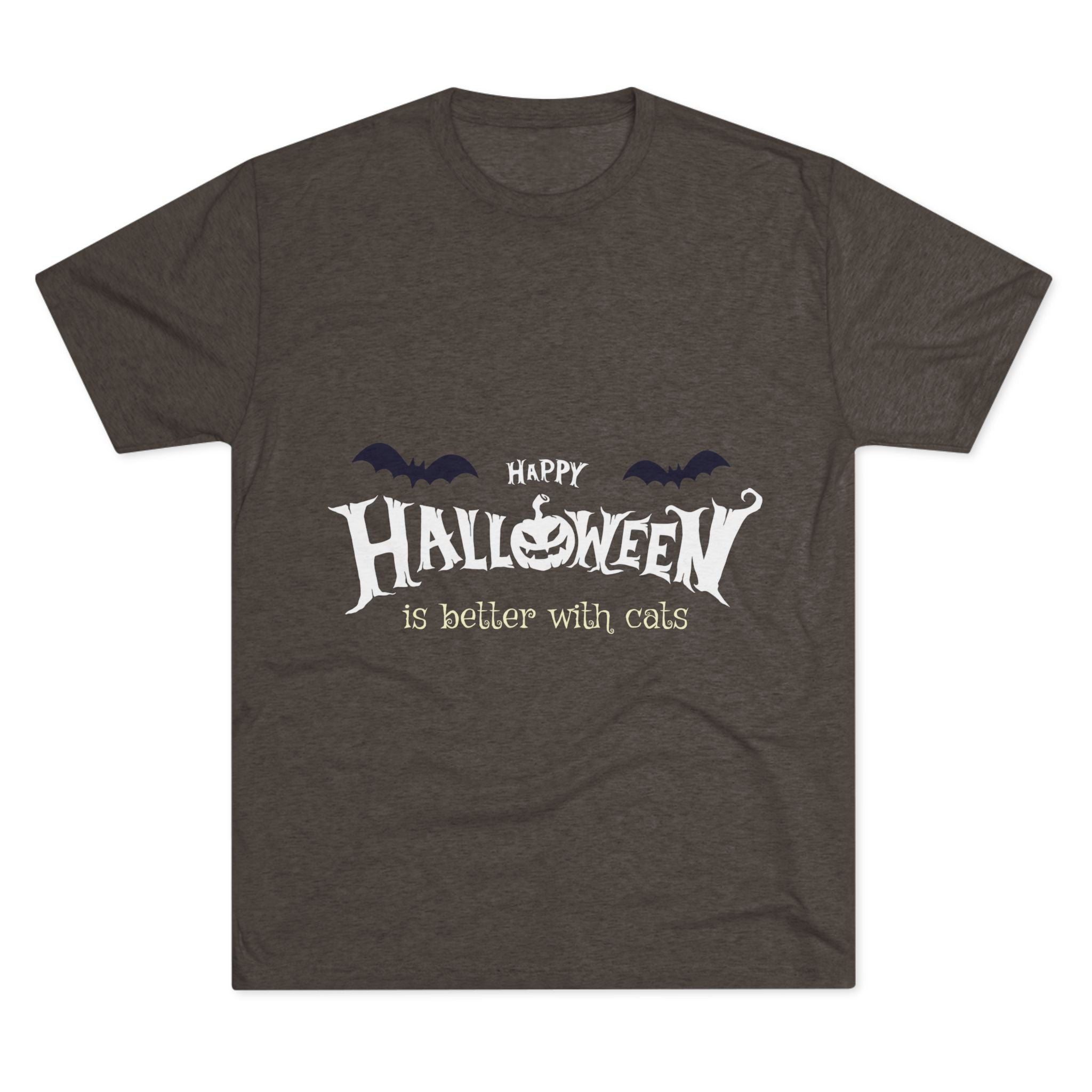 Halloween with Witch's Cats | Unisex Tri-Blend Crew Tee