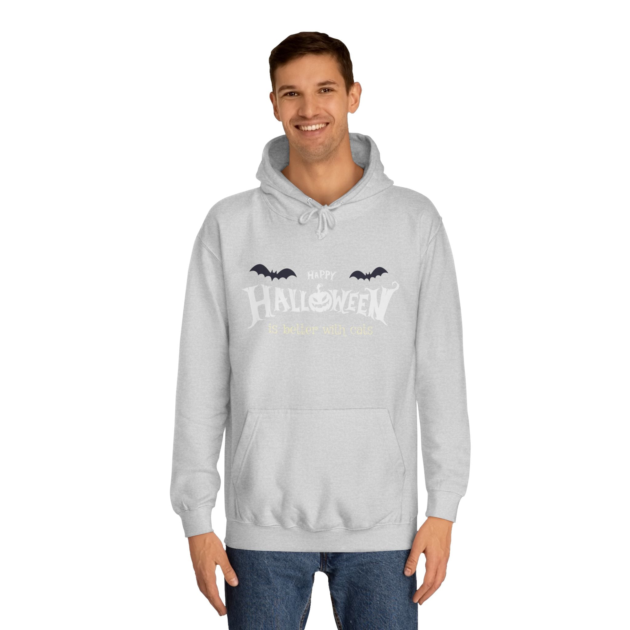 Halloween with Witch's Cats | Unisex College Hoodie