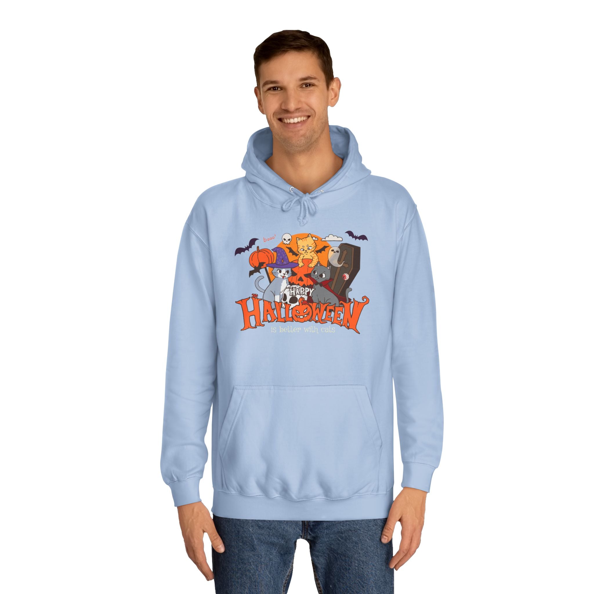 Halloween is Better with Cats | Unisex College Hoodie
