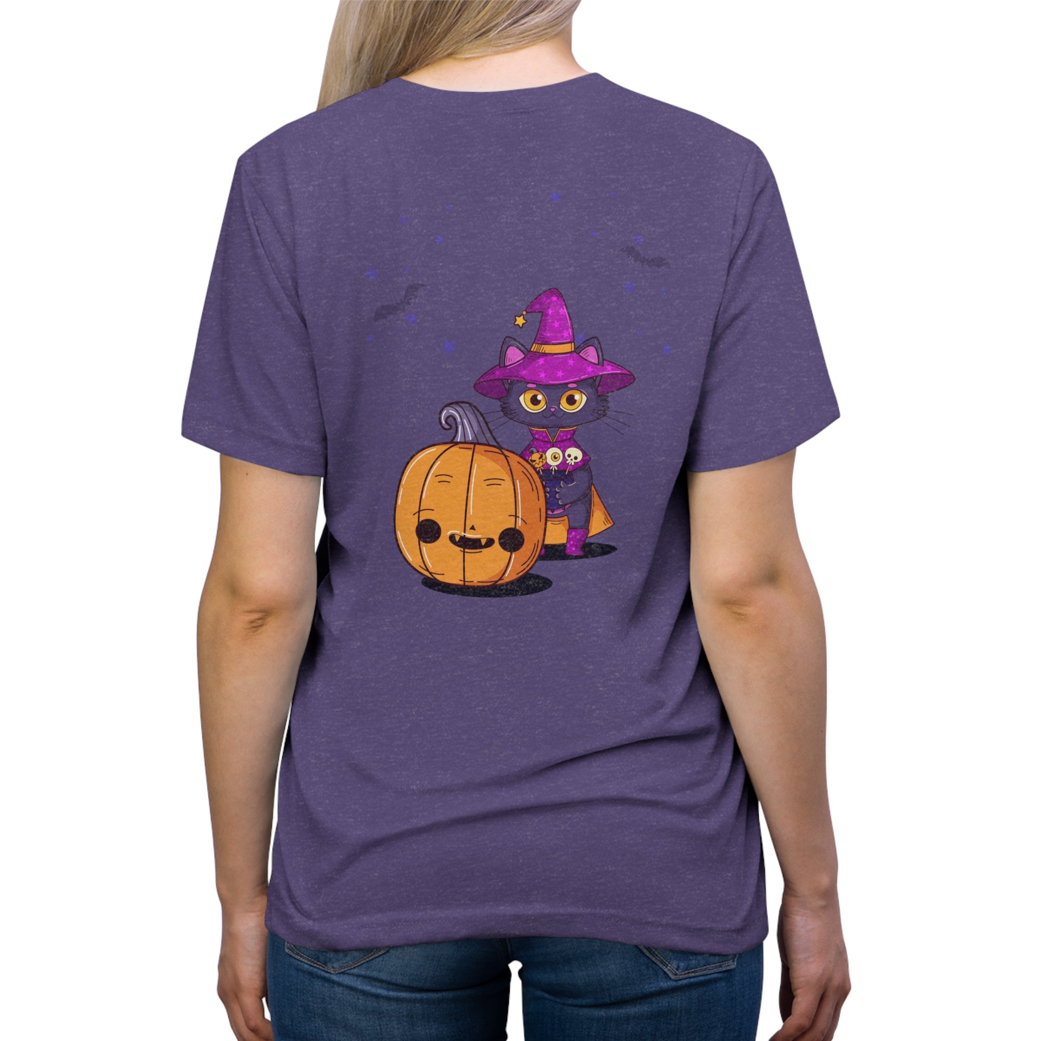 Halloween with Witch's Cats | Unisex Triblend Tee