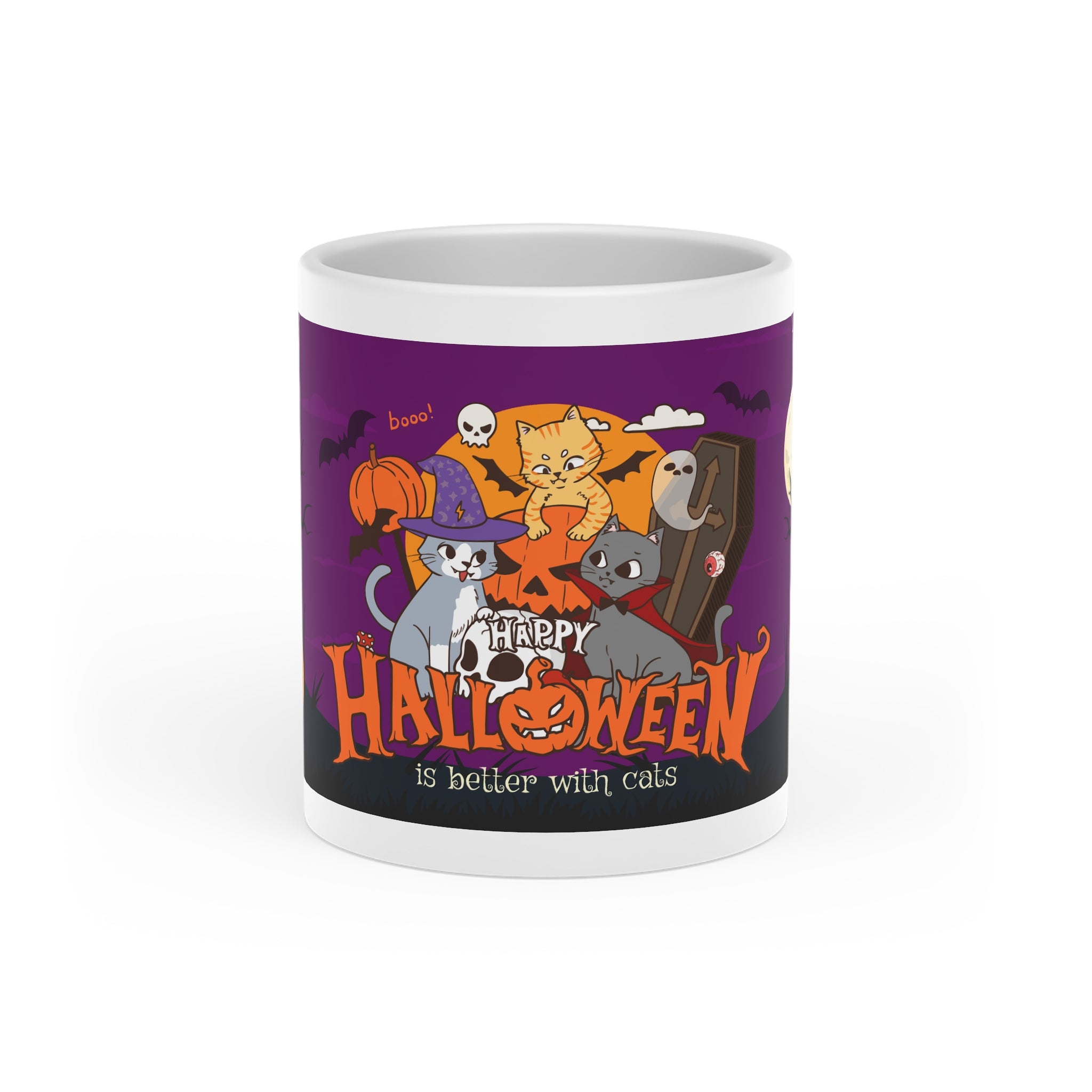 Happy Halloween is Better with Cats | Heart-Shaped Mug