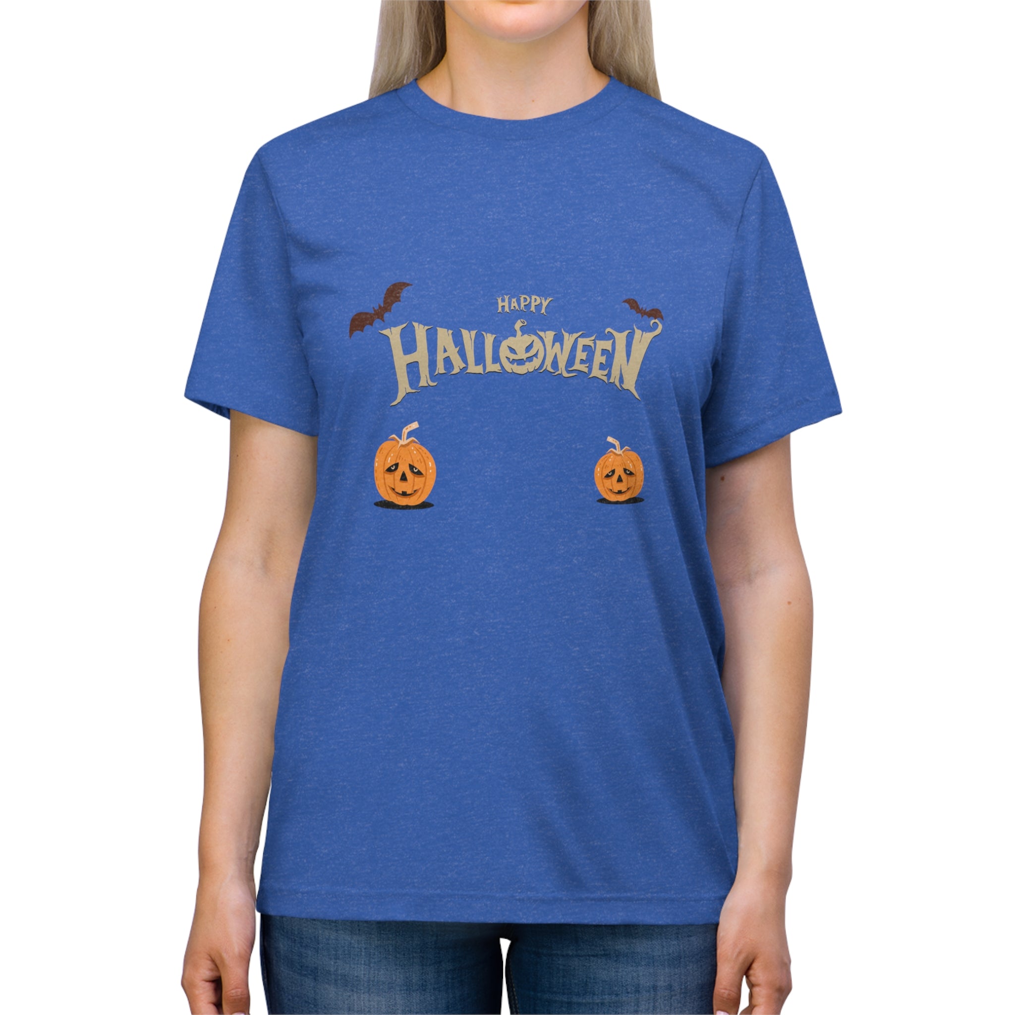 Halloween with Pumpkins | Unisex Triblend Tee