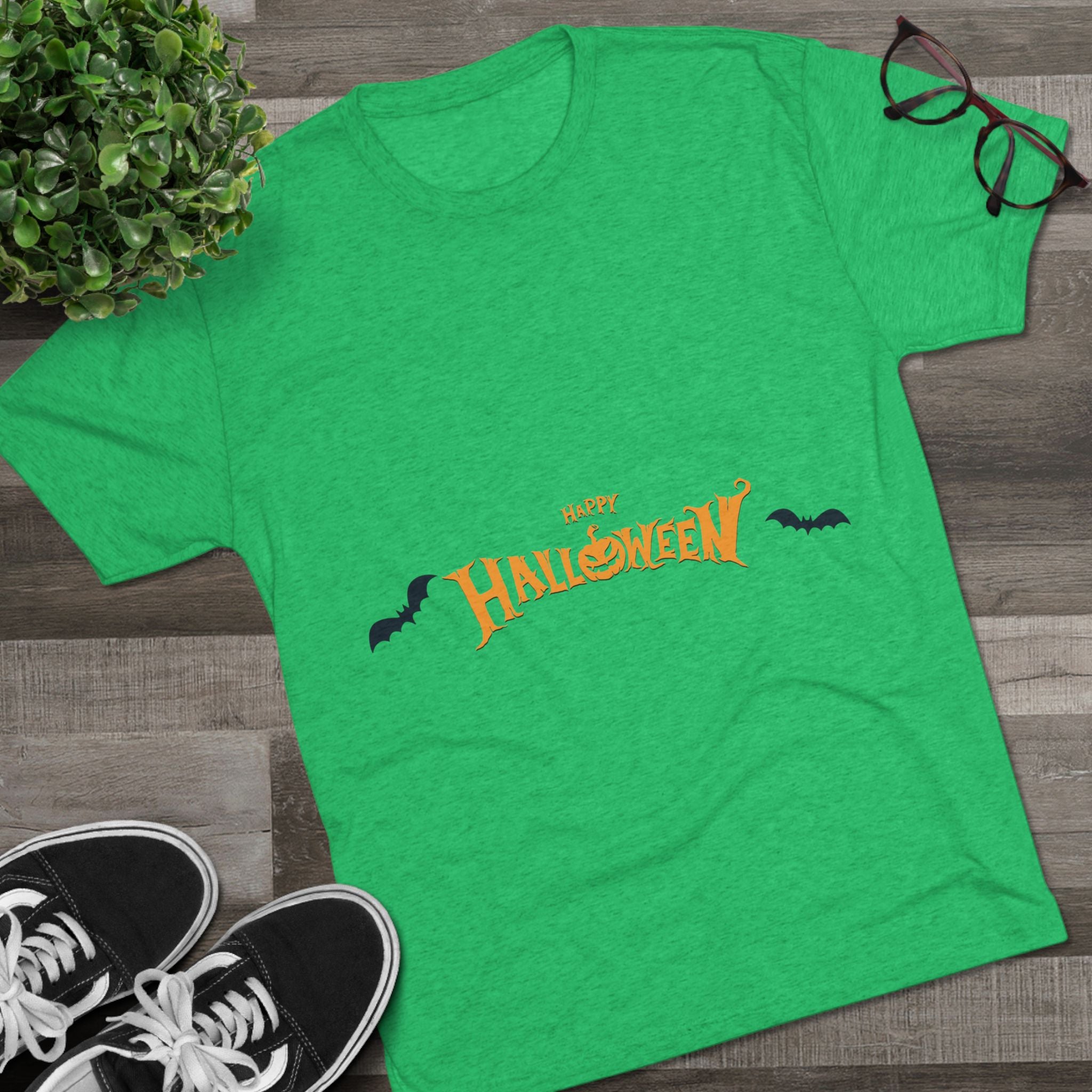 Halloween with Bats | Unisex Tri-Blend Crew Tee