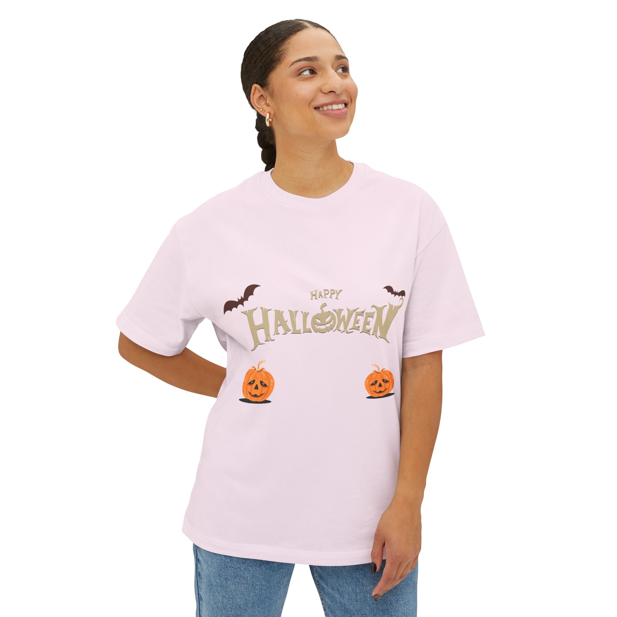 Halloween with Pumpkins | Unisex Oversized Boxy Tee