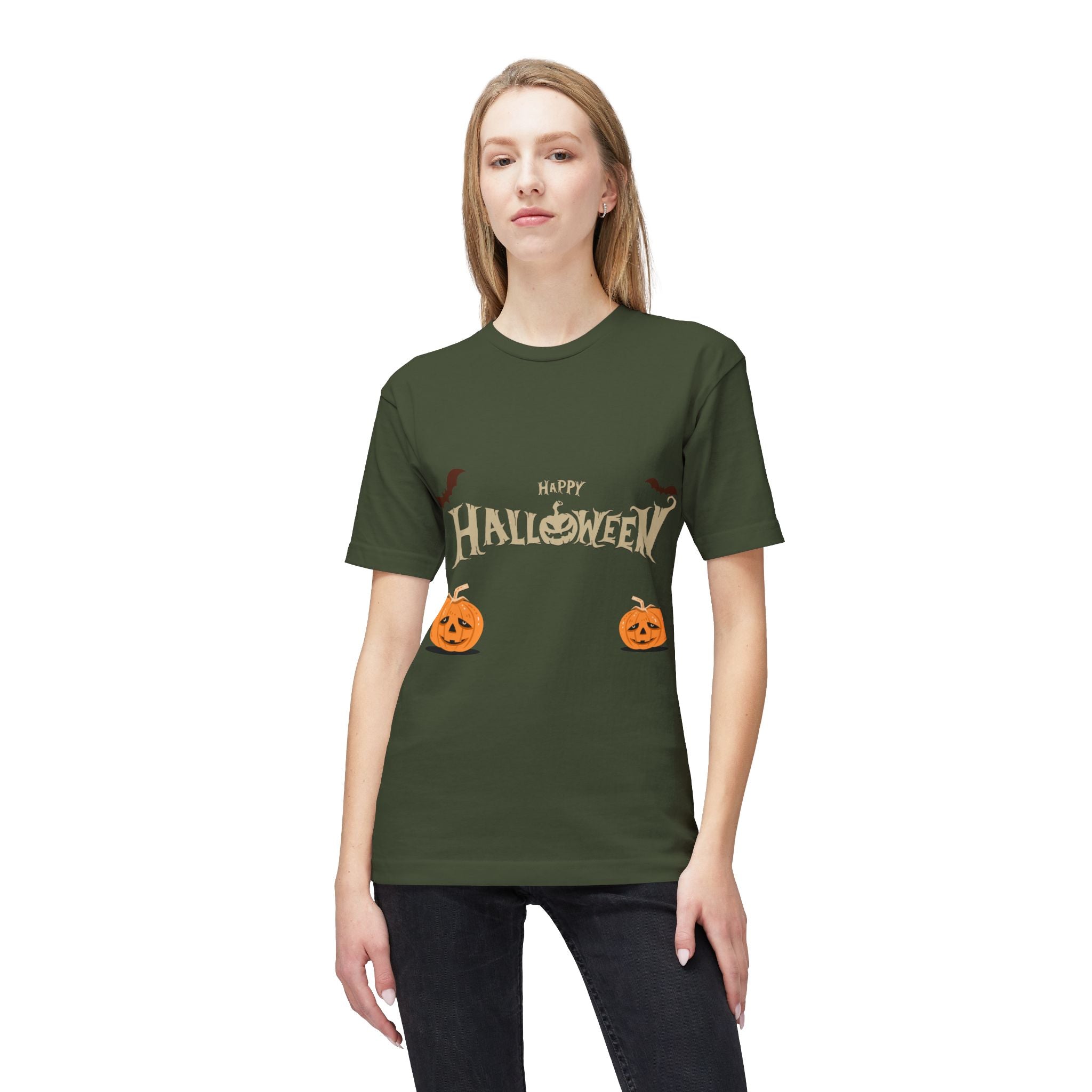 Halloween with Pumpkins | Unisex Midweight T-shirt, Made in US